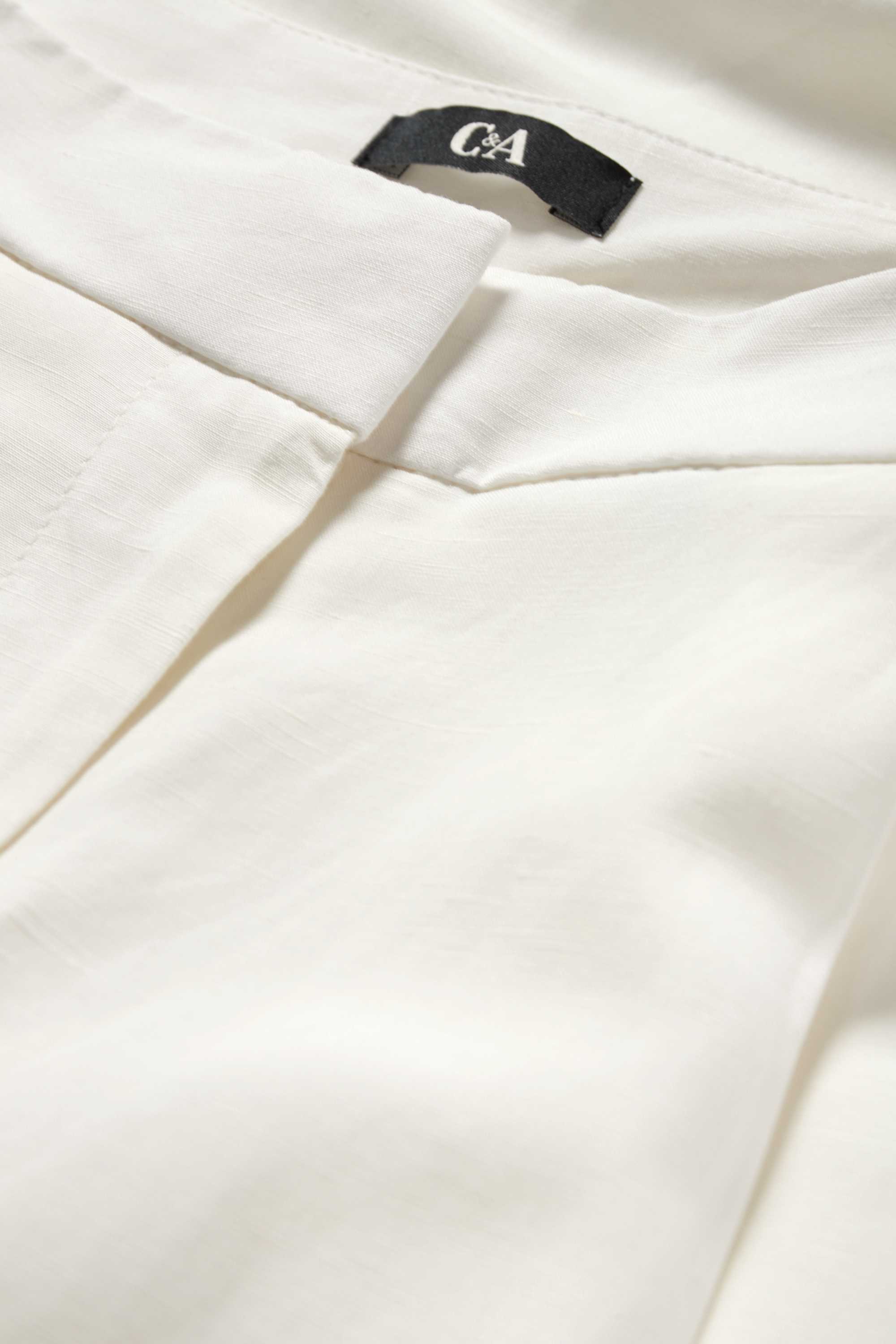 Business trousers with linen content - high waist - wide leg cremewhite