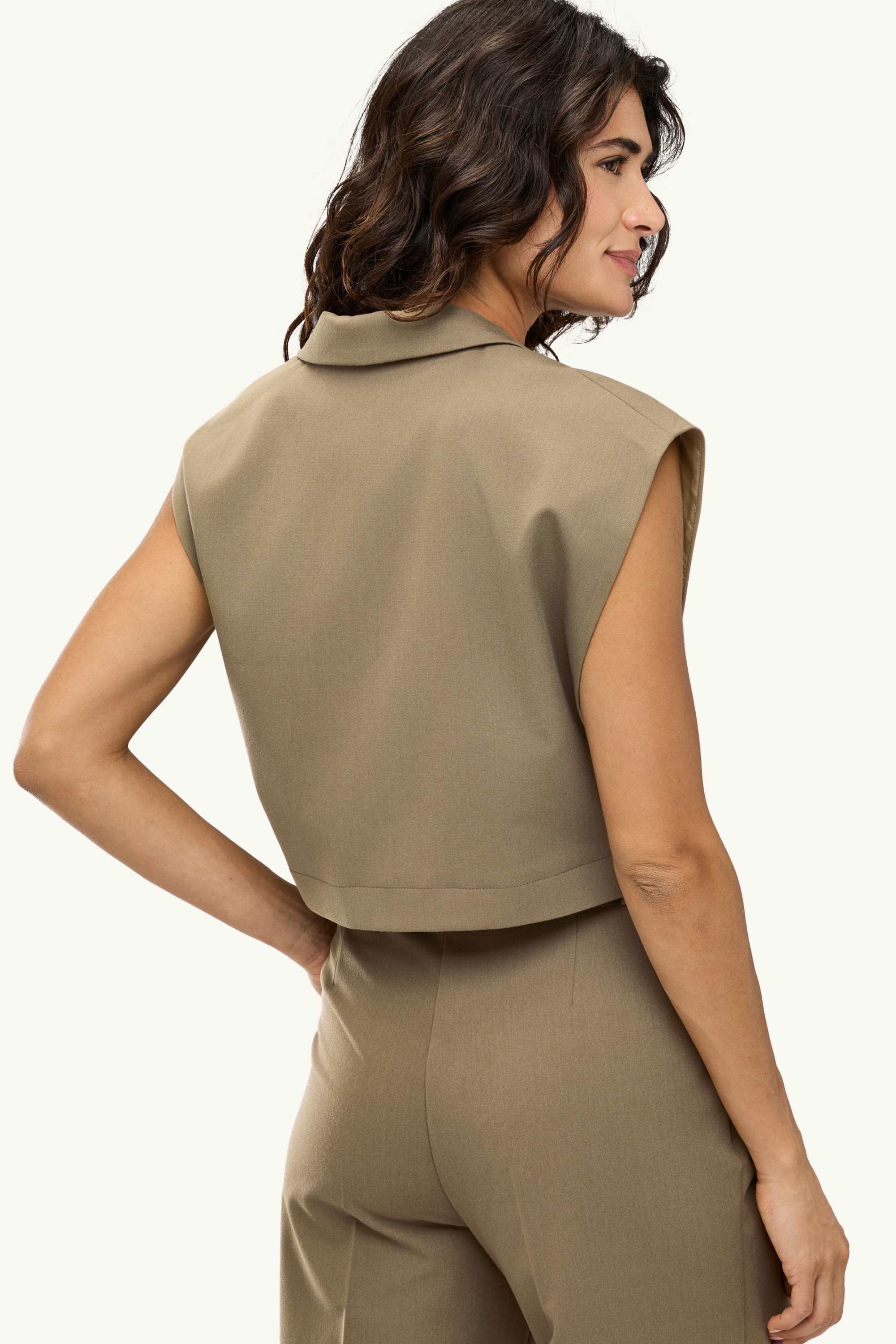 Waistcoat - regular fit - LYCRA® khaki