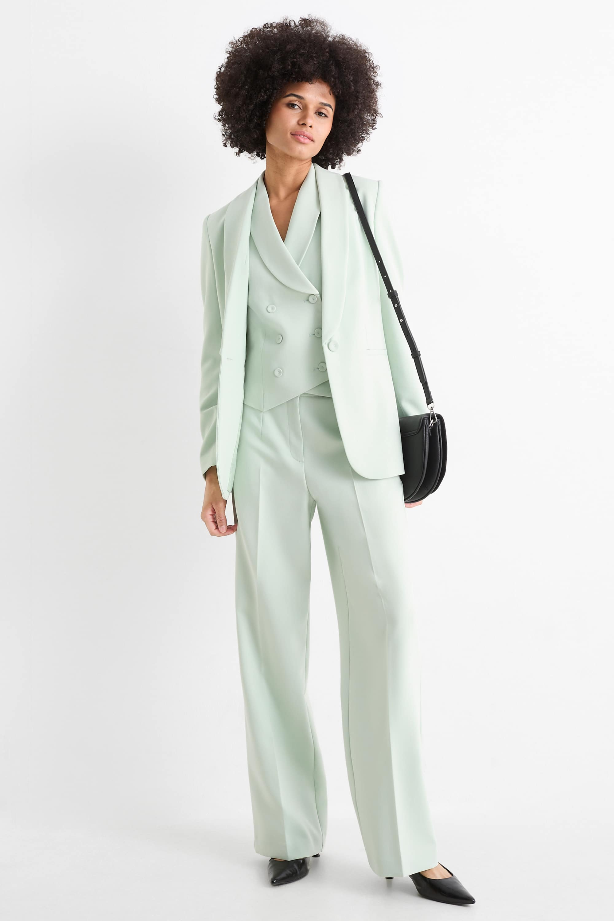 Business waistcoat - fitted mint green
