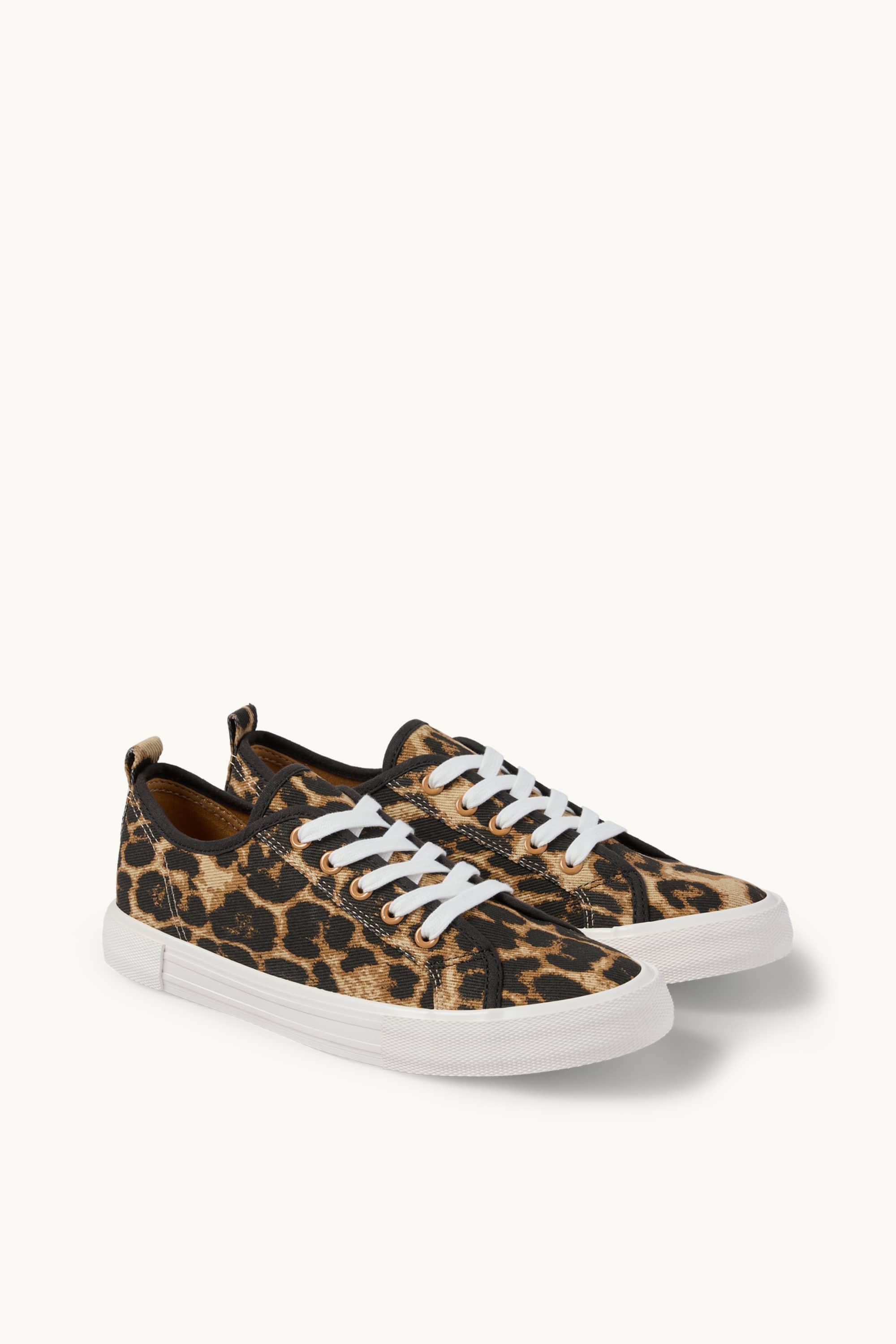 Trainers - leopard print black / beige