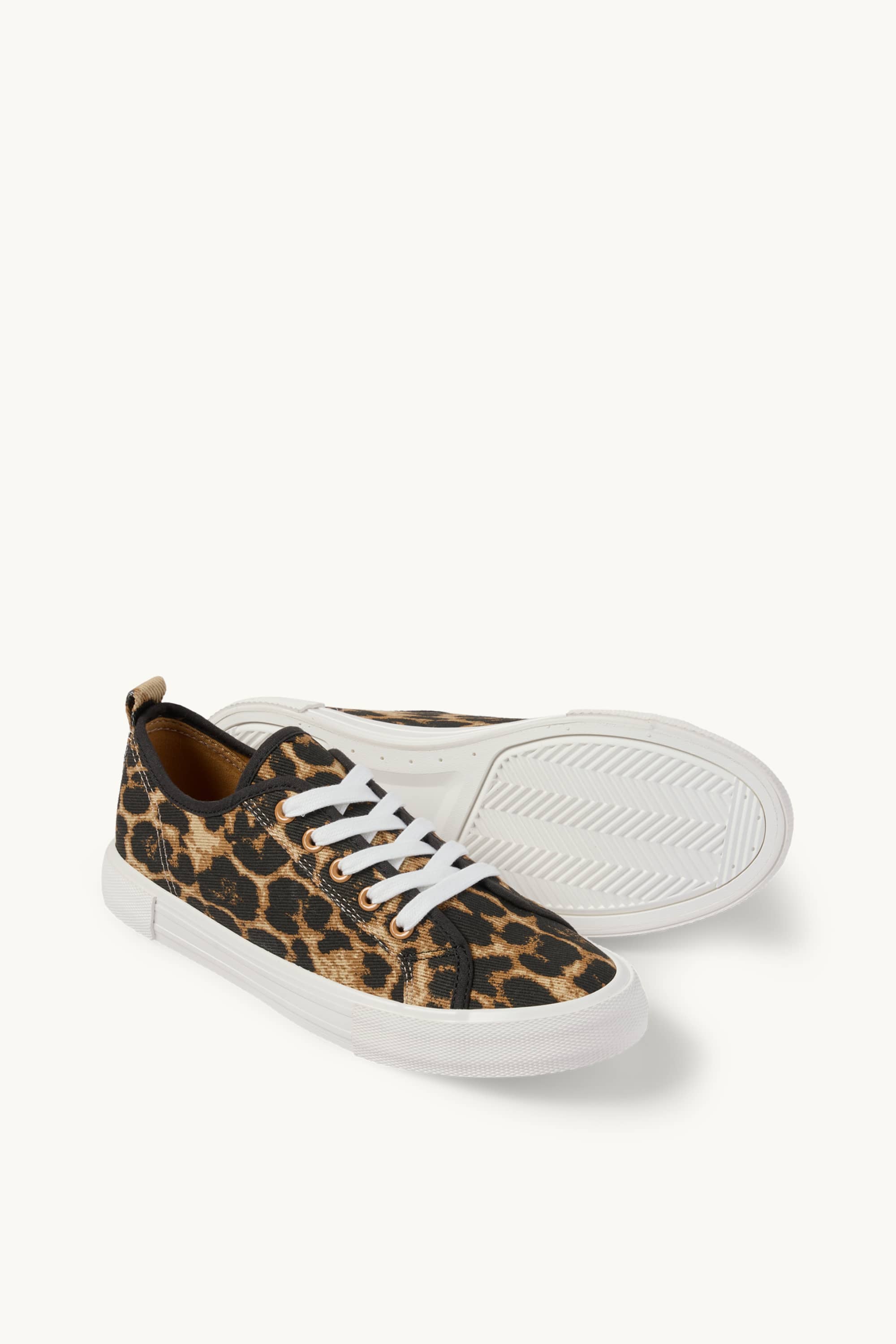 Trainers - leopard print black / beige
