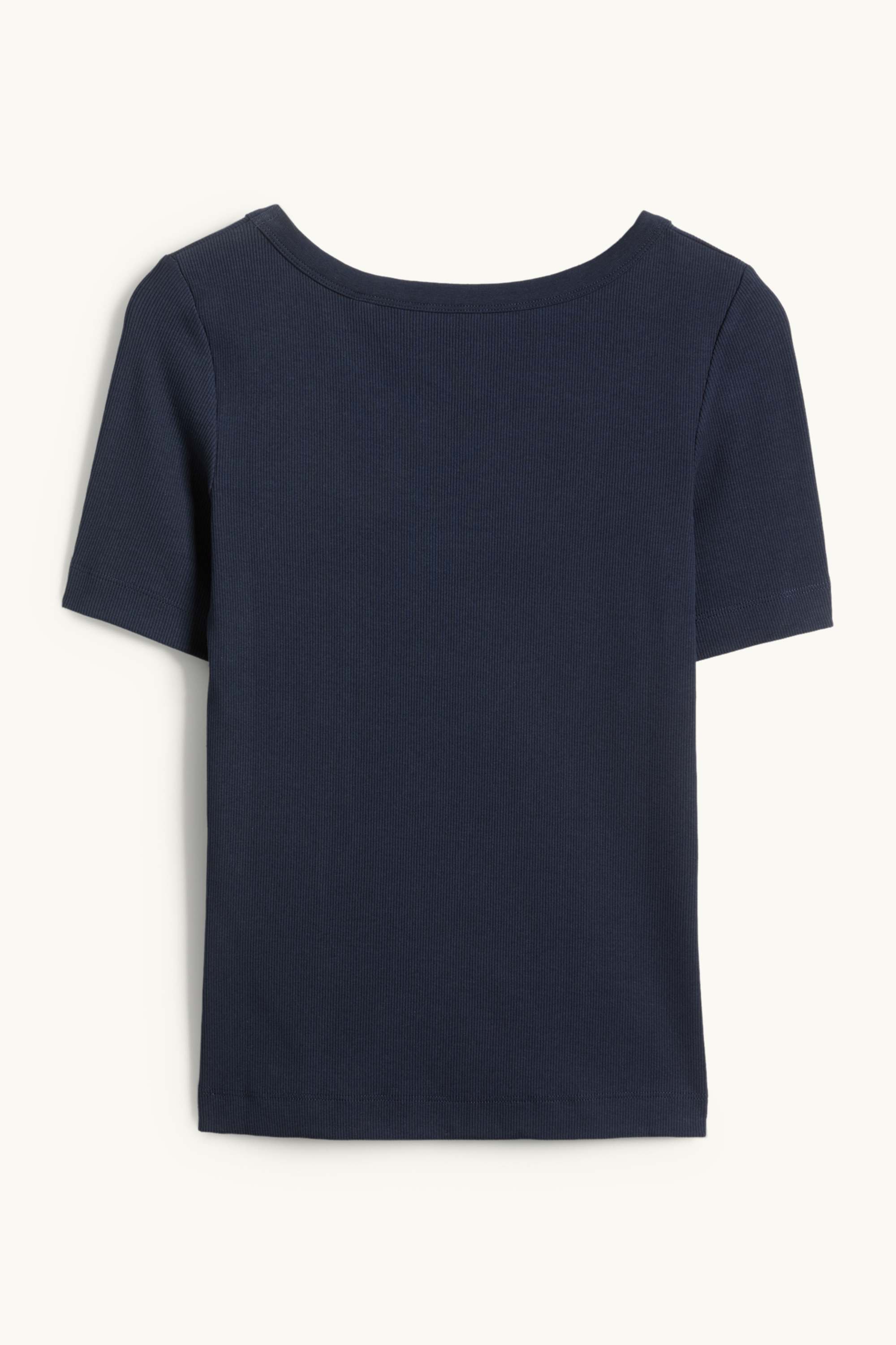 T-shirt - regular fit - ribbed dark blue