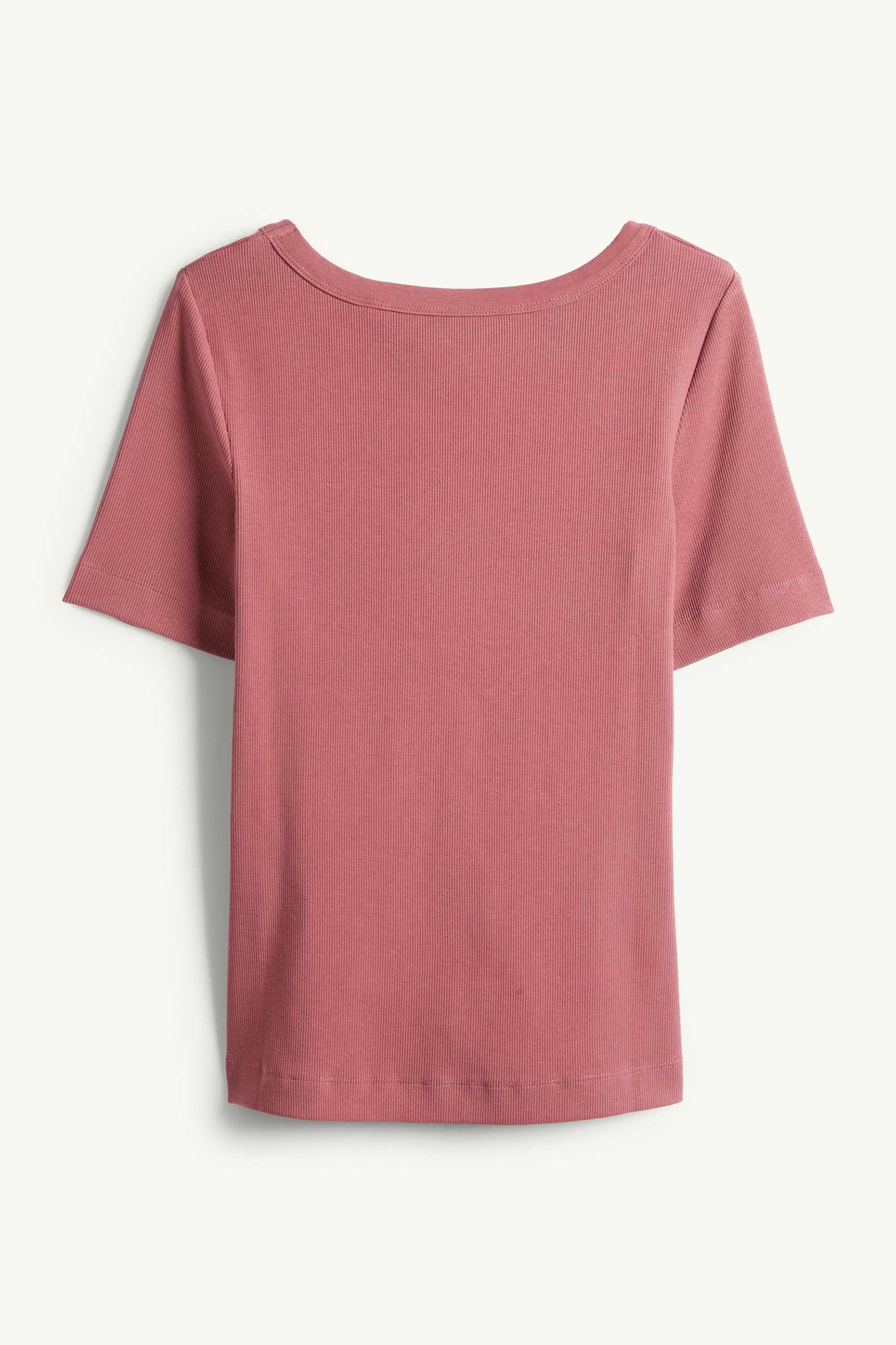 T-shirt - regular fit - ribbed dark rose