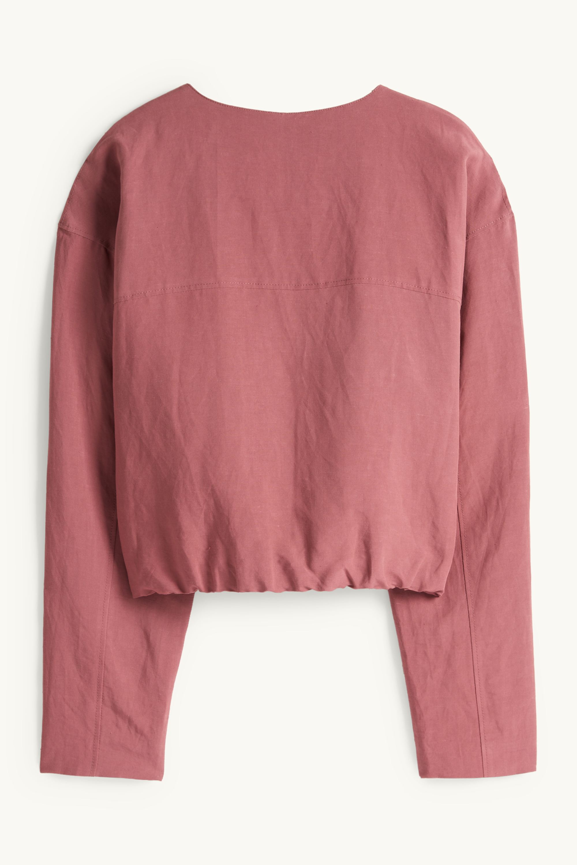 Bomber jacket with linen content dark rose