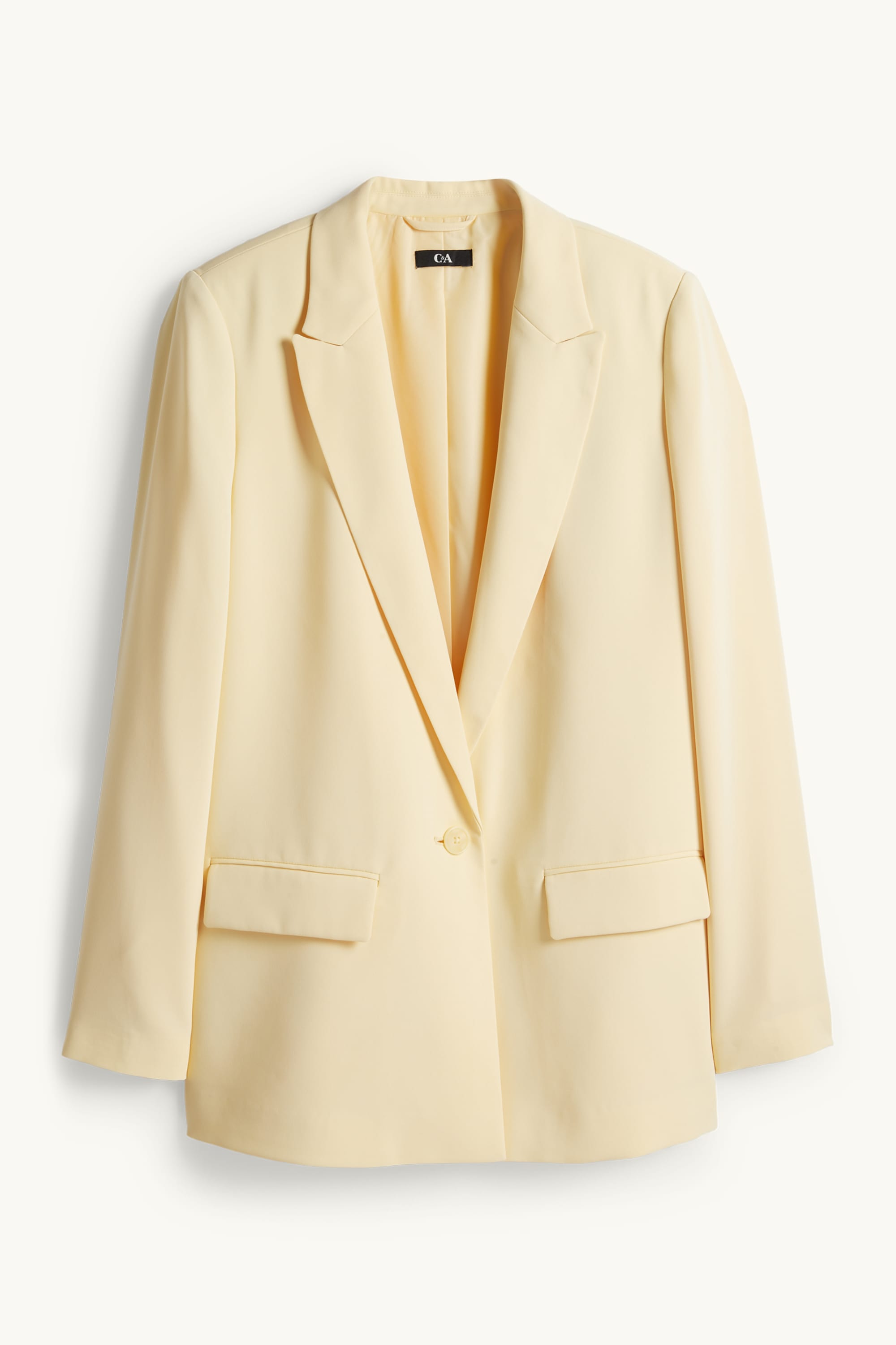 Long blazer - regular fit light yellow