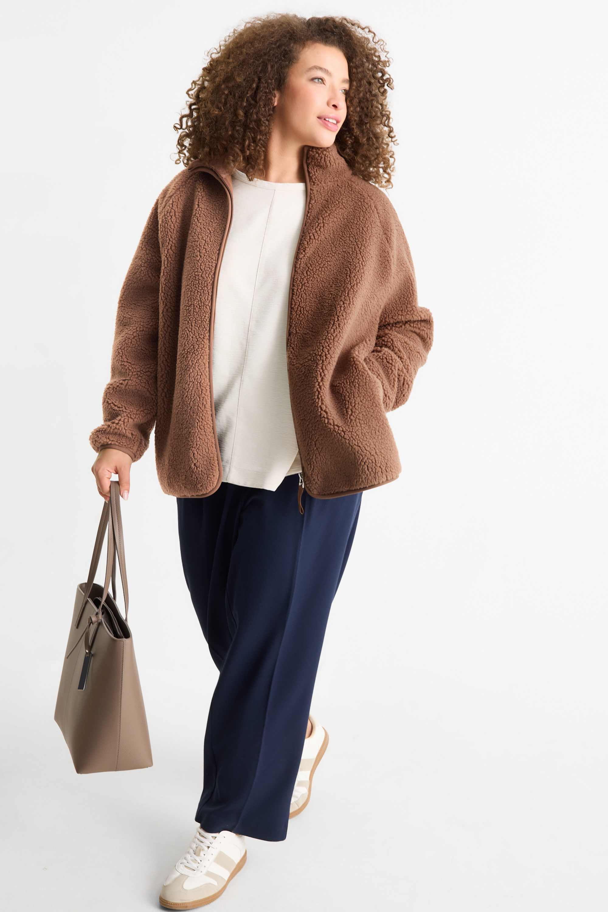 Teddy fur jacket brown