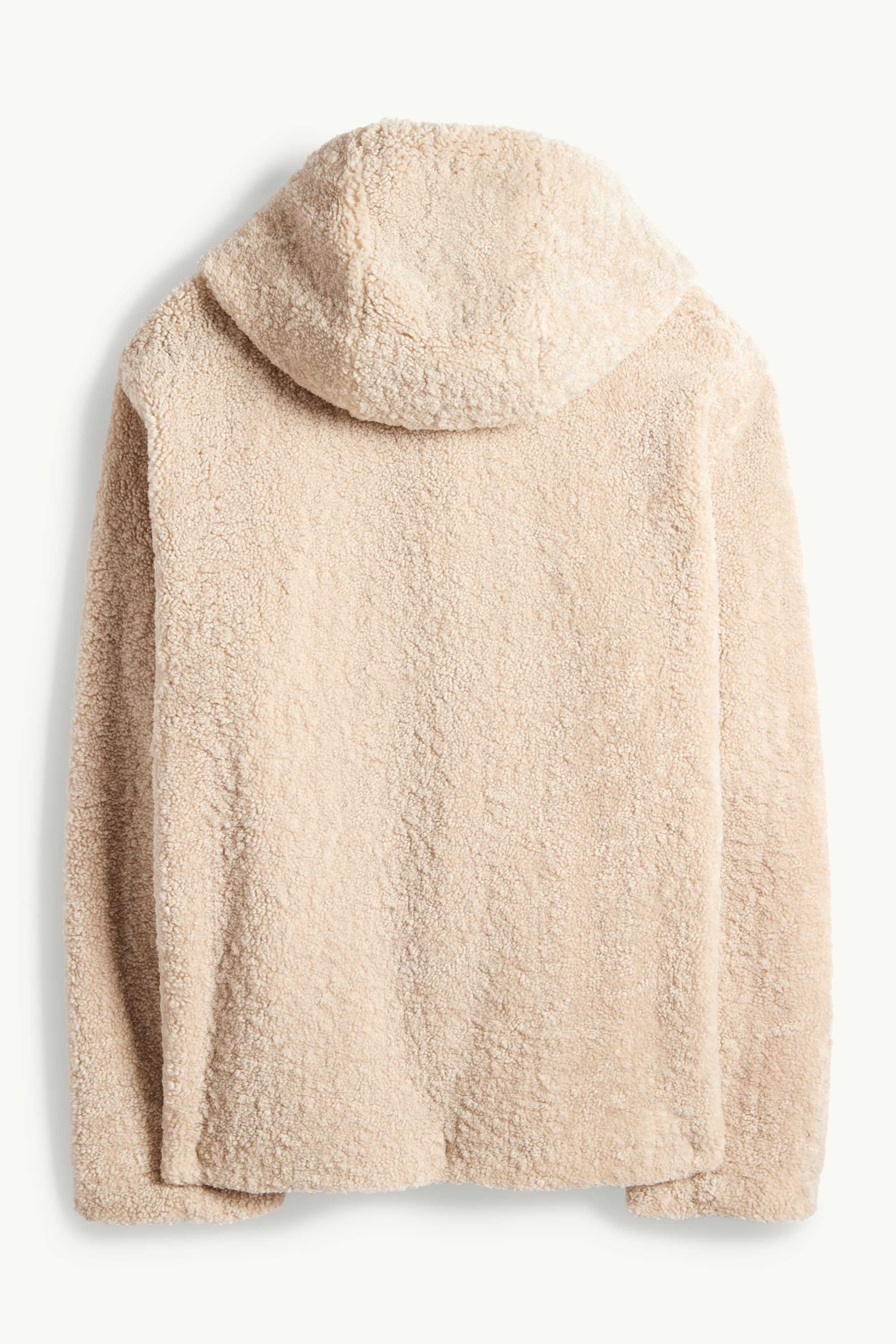Faux fur jacket with hood beige