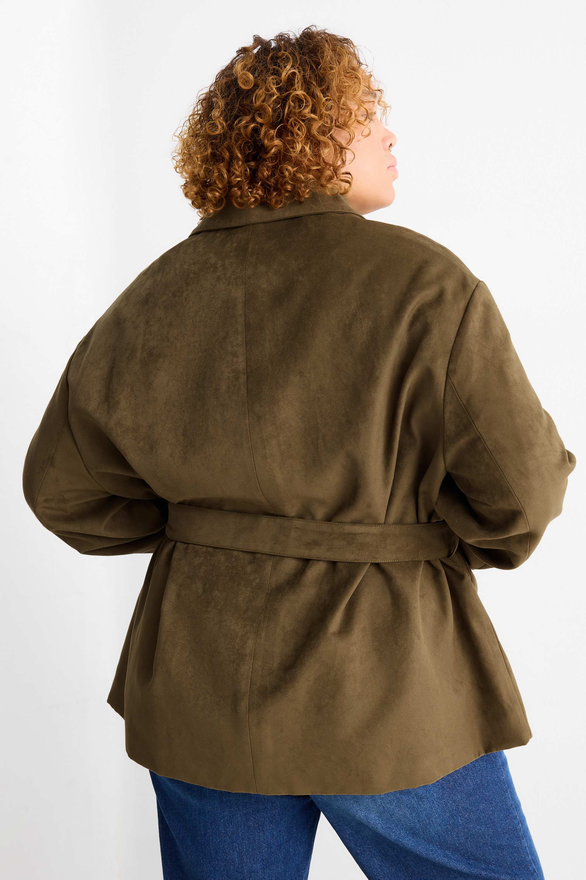 Jacket - faux suede green