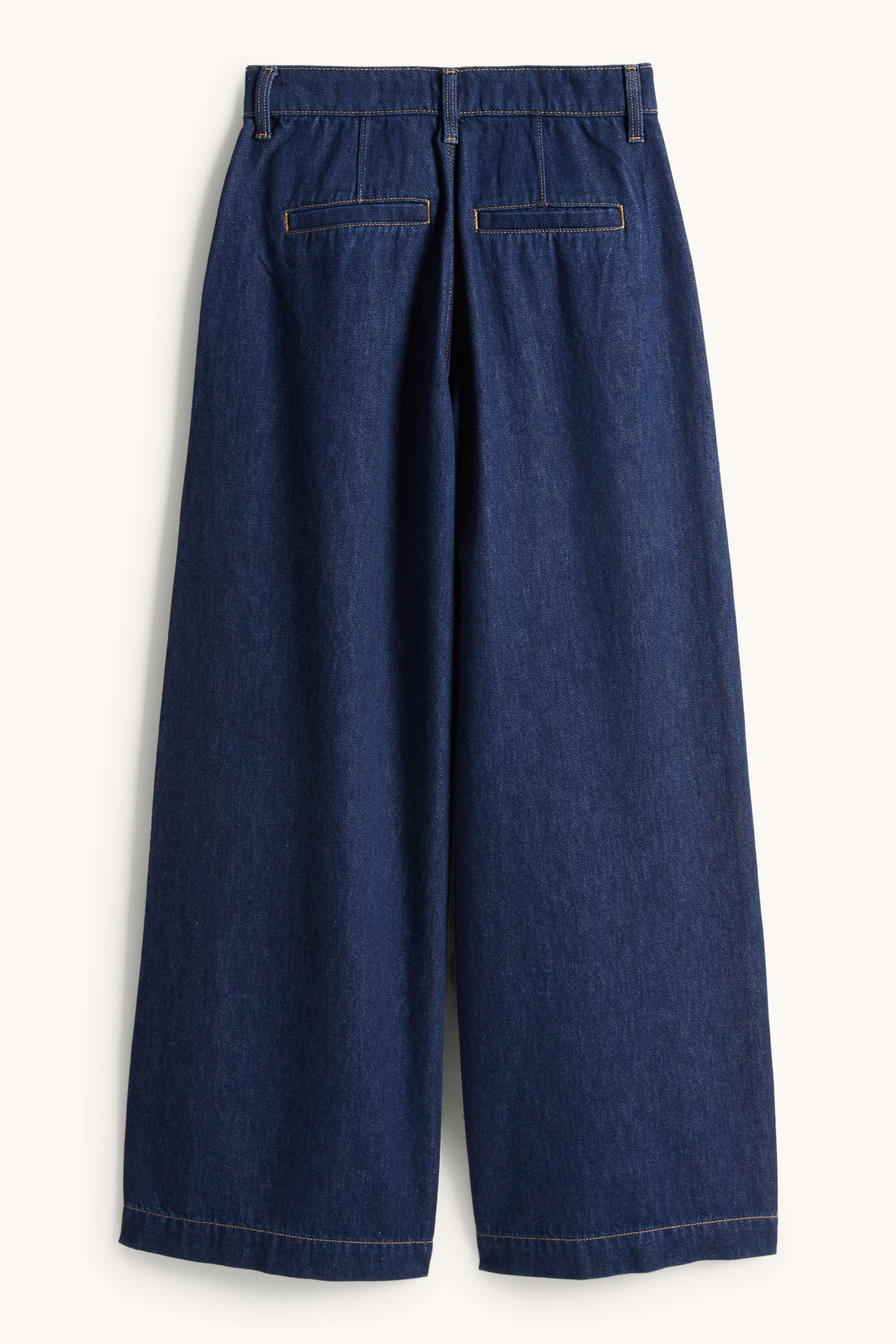 Wide leg jeans - high waist denim-dark blue