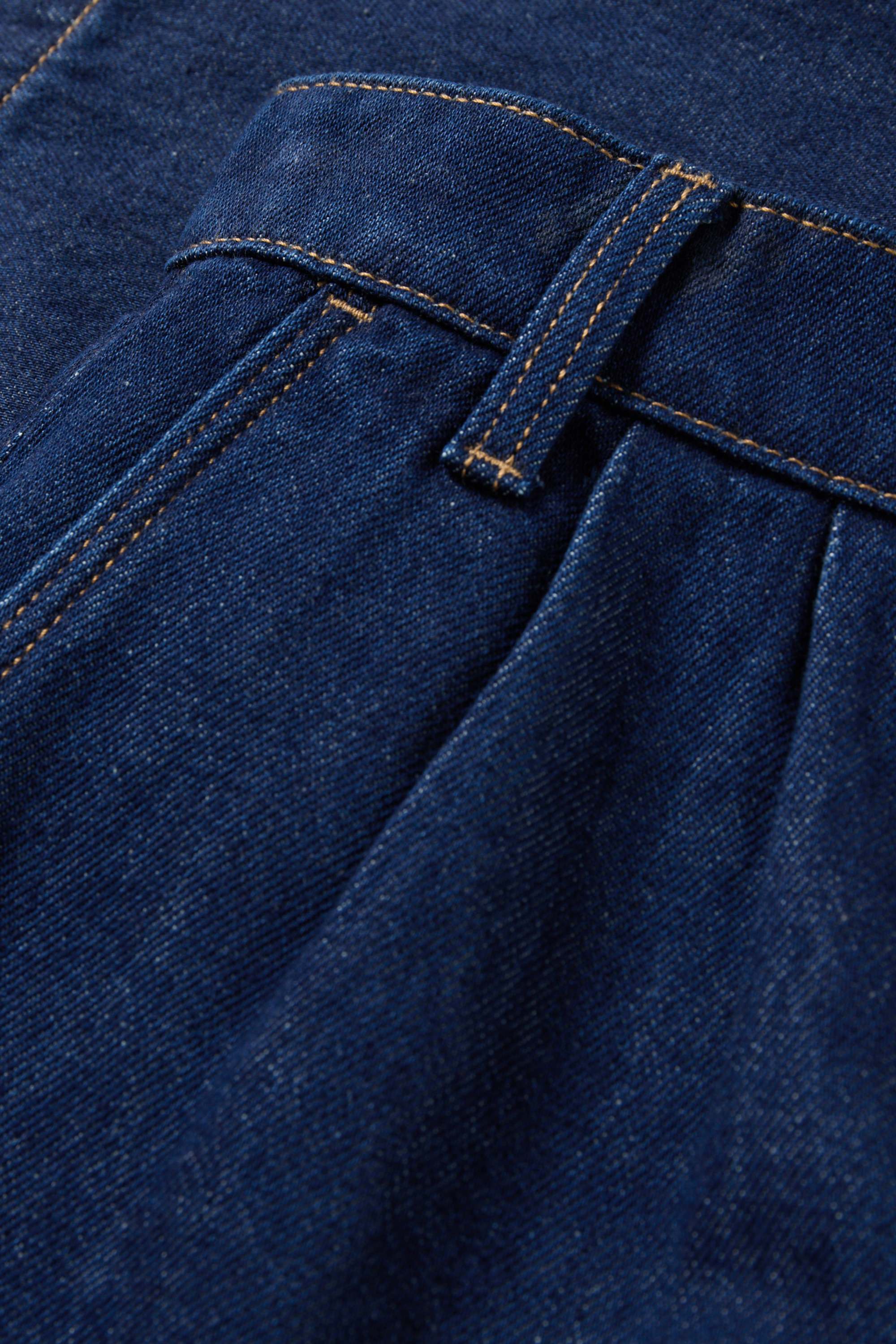 Wide leg jeans - high waist denim-dark blue