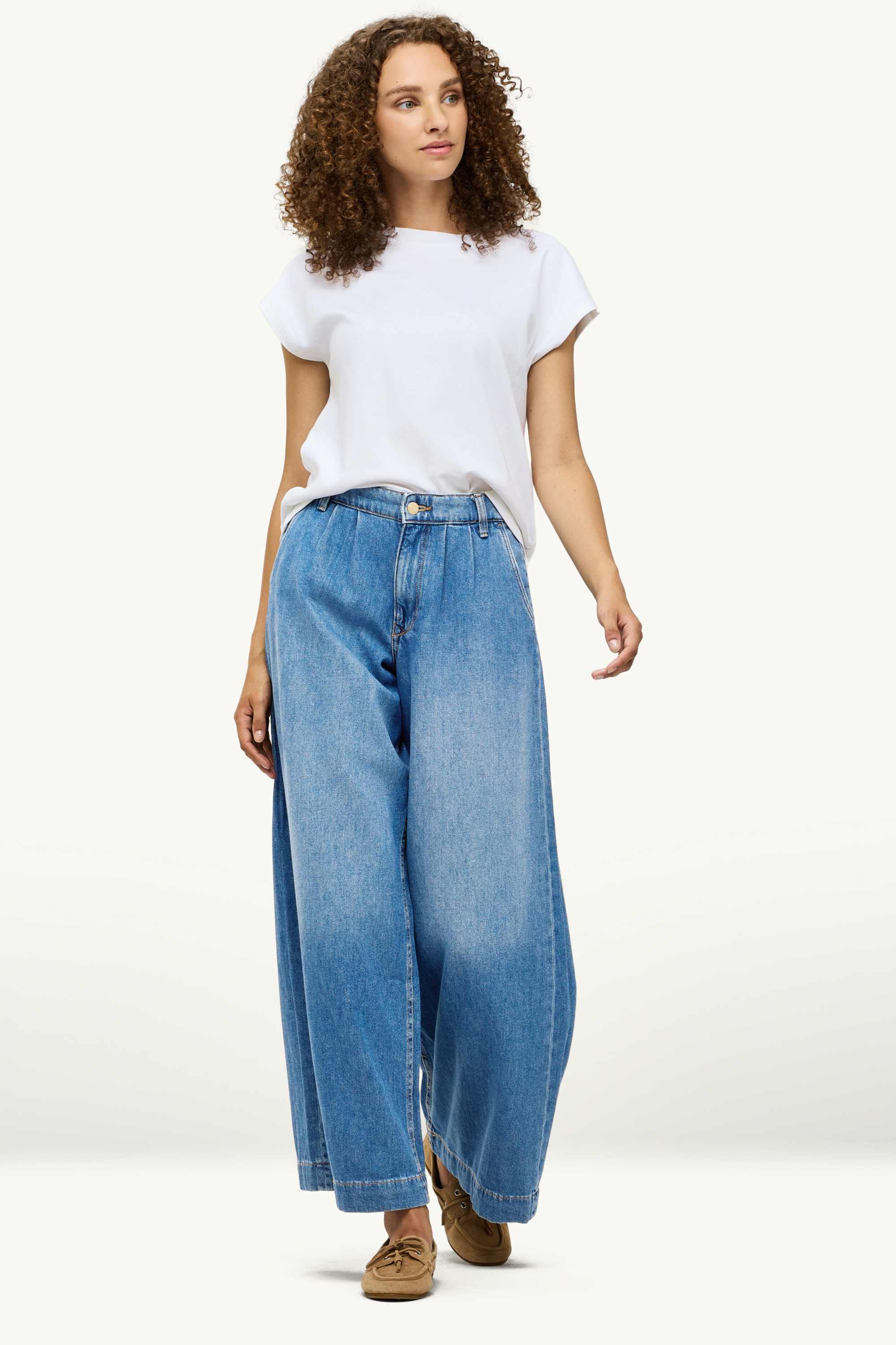 Wide leg jeans - high waist blue