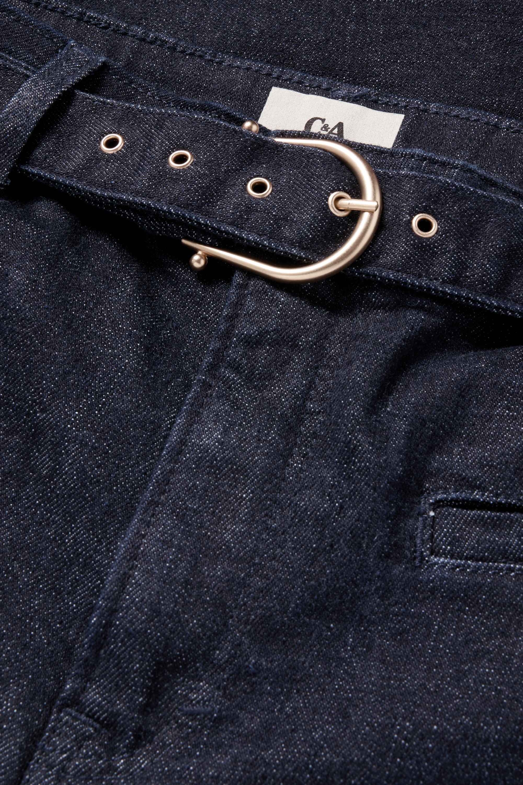 Flared jeans with belt - high waist - LYCRA® denim-dark blue
