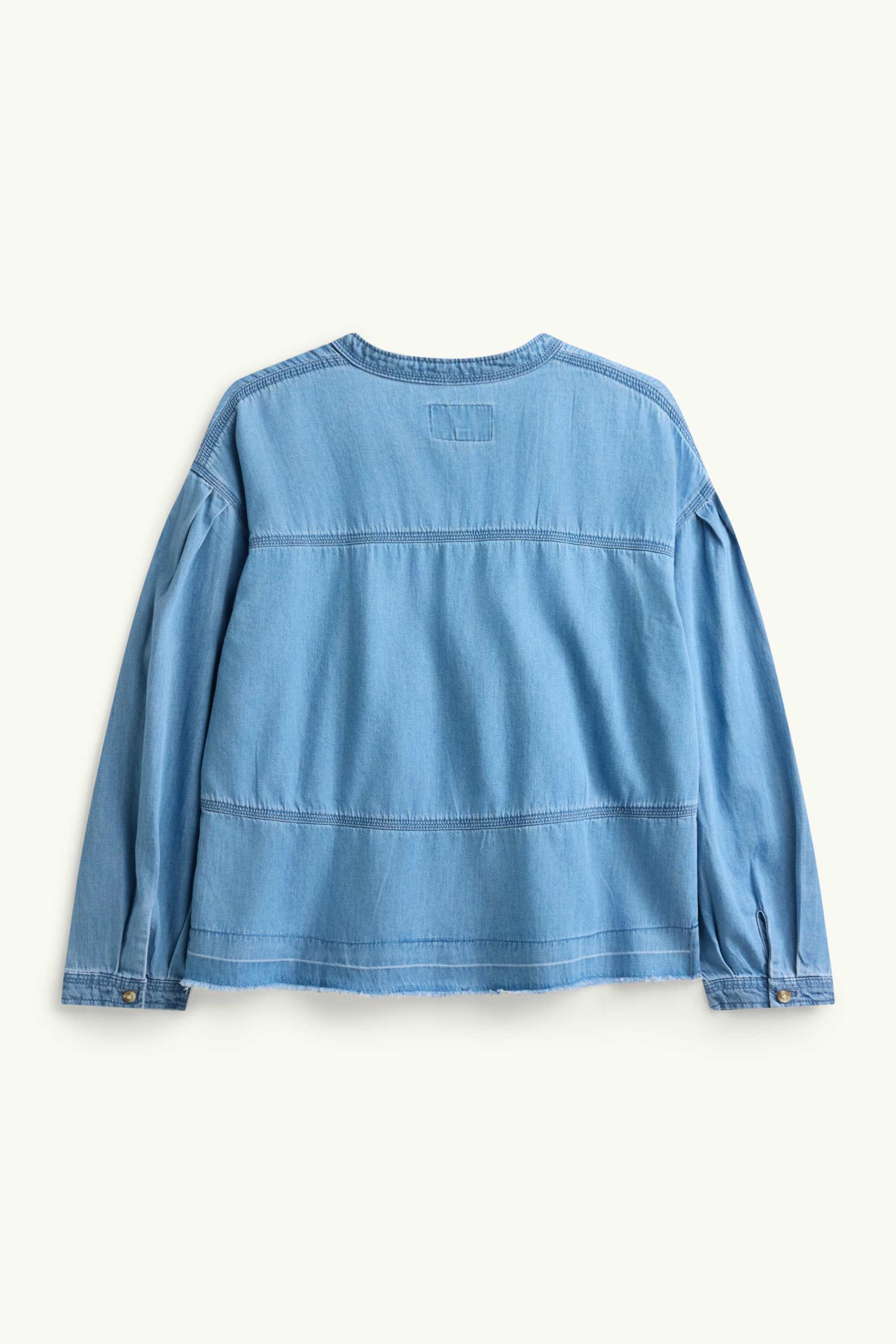 V-neck denim blouse blue denim