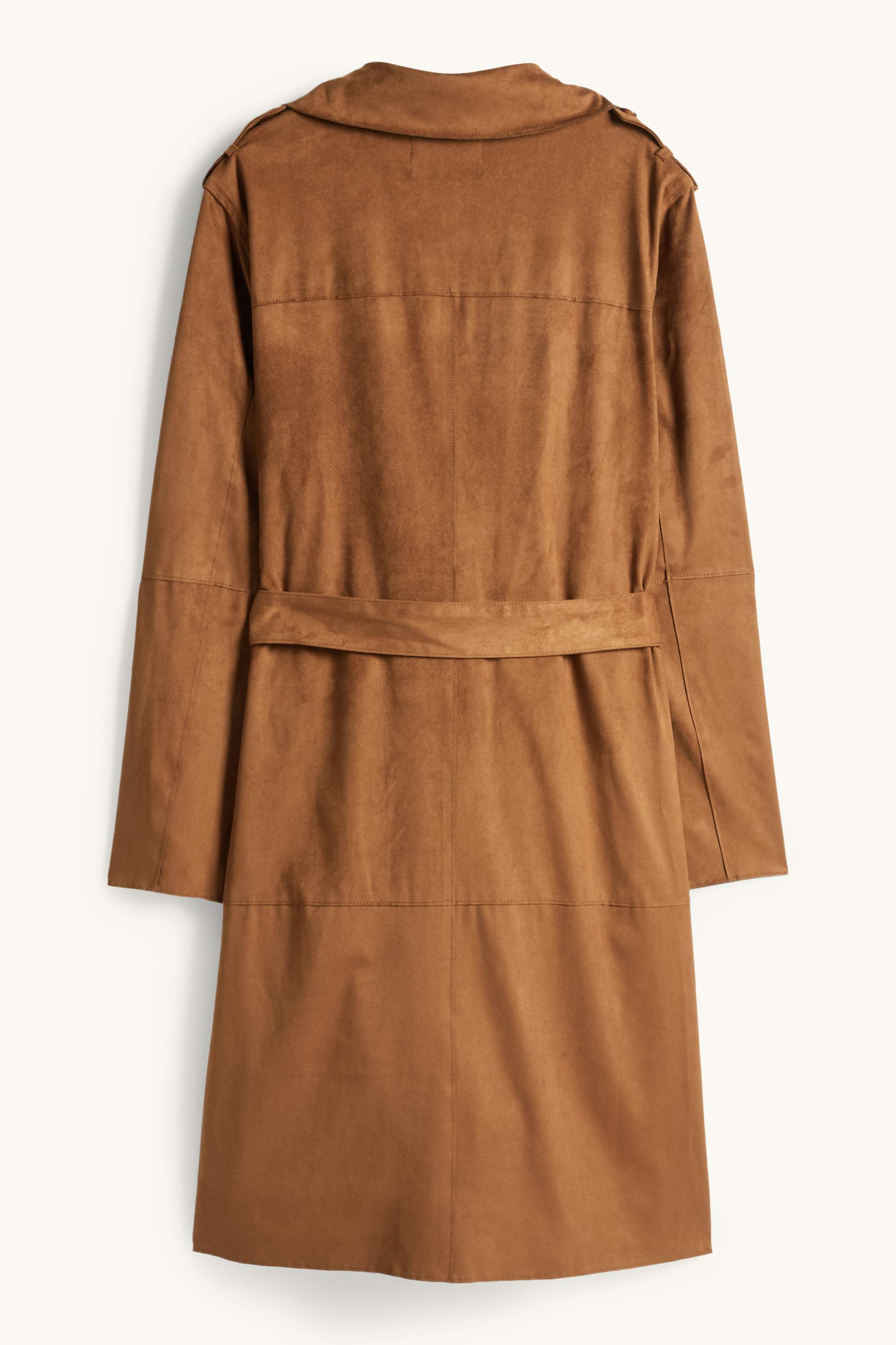Trench coat - faux suede brown
