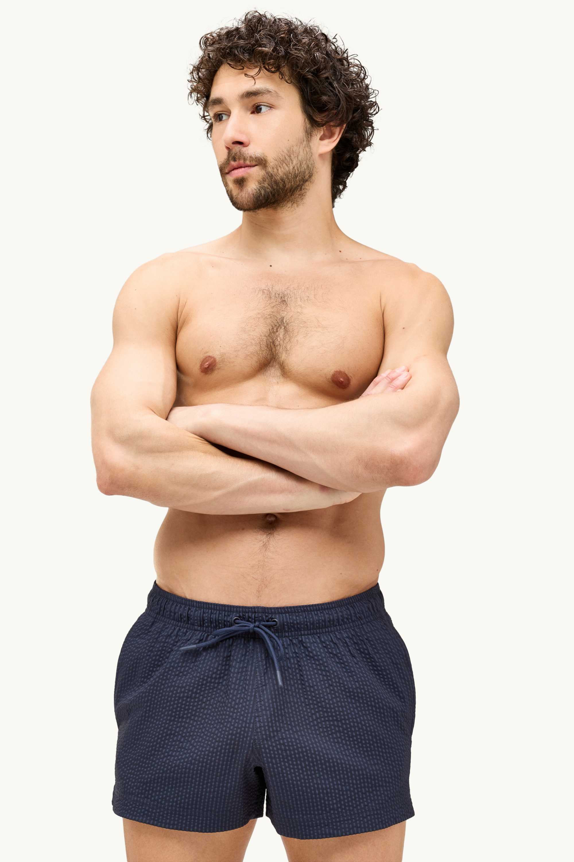 Swim shorts - textured dark blue