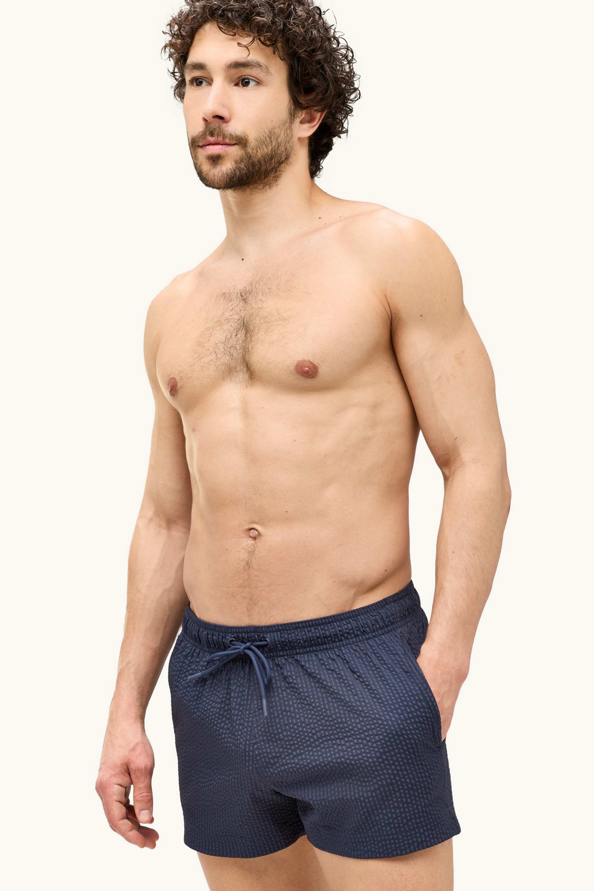 Swim shorts - textured dark blue