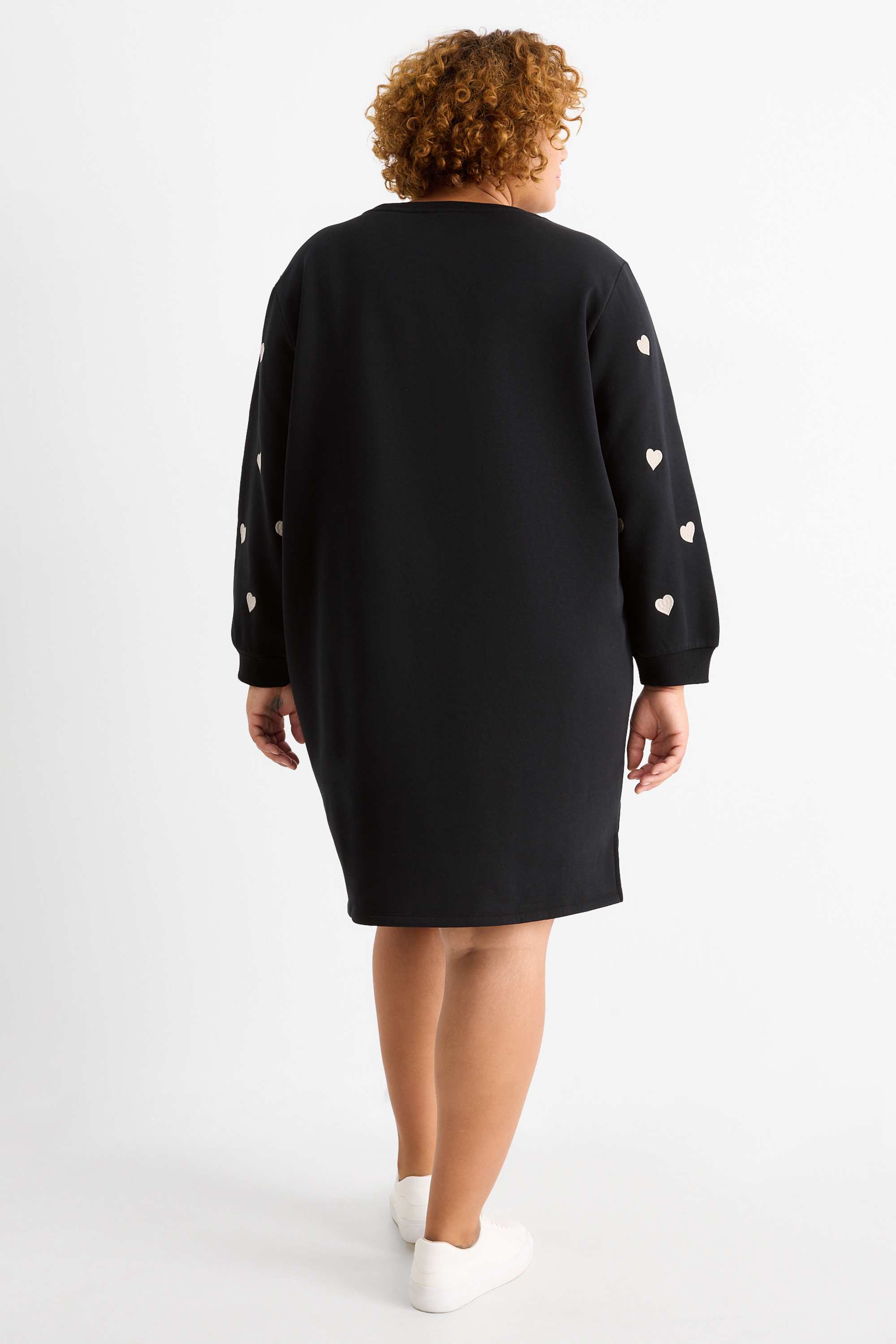 Sweatshirt dress - straight fit black
