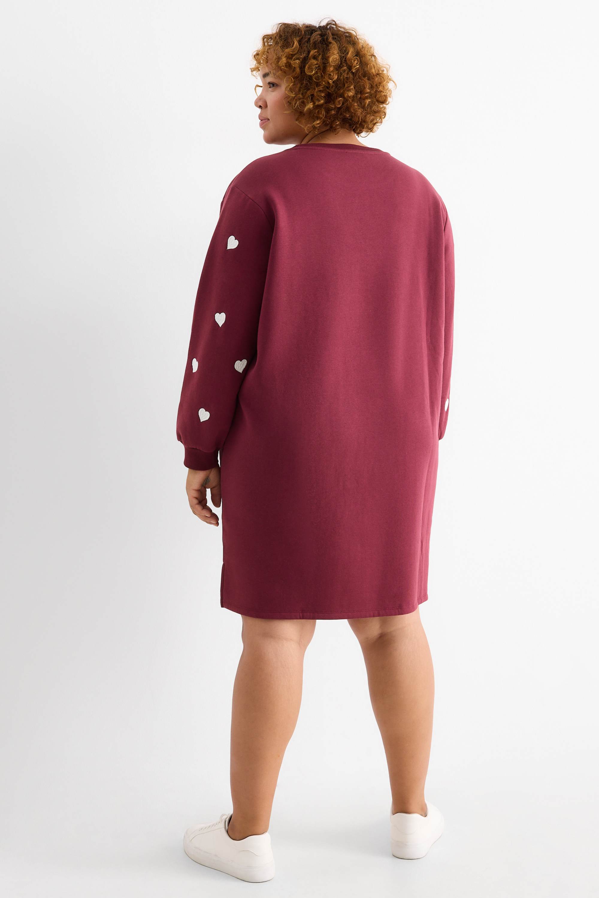 Sweatshirt dress - straight fit bordeaux