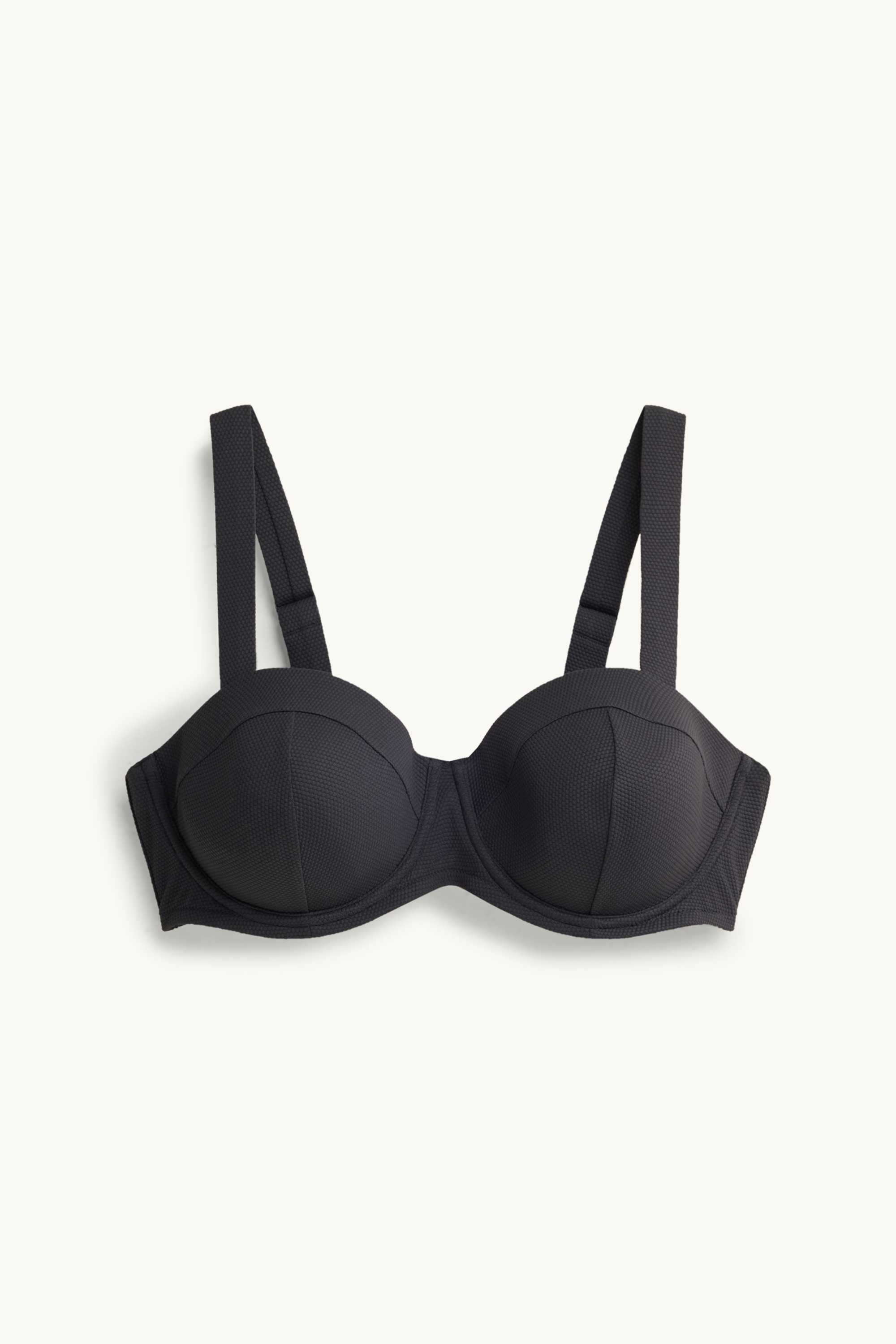 Bikini top - balconette - padded - LYCRA® - textured black