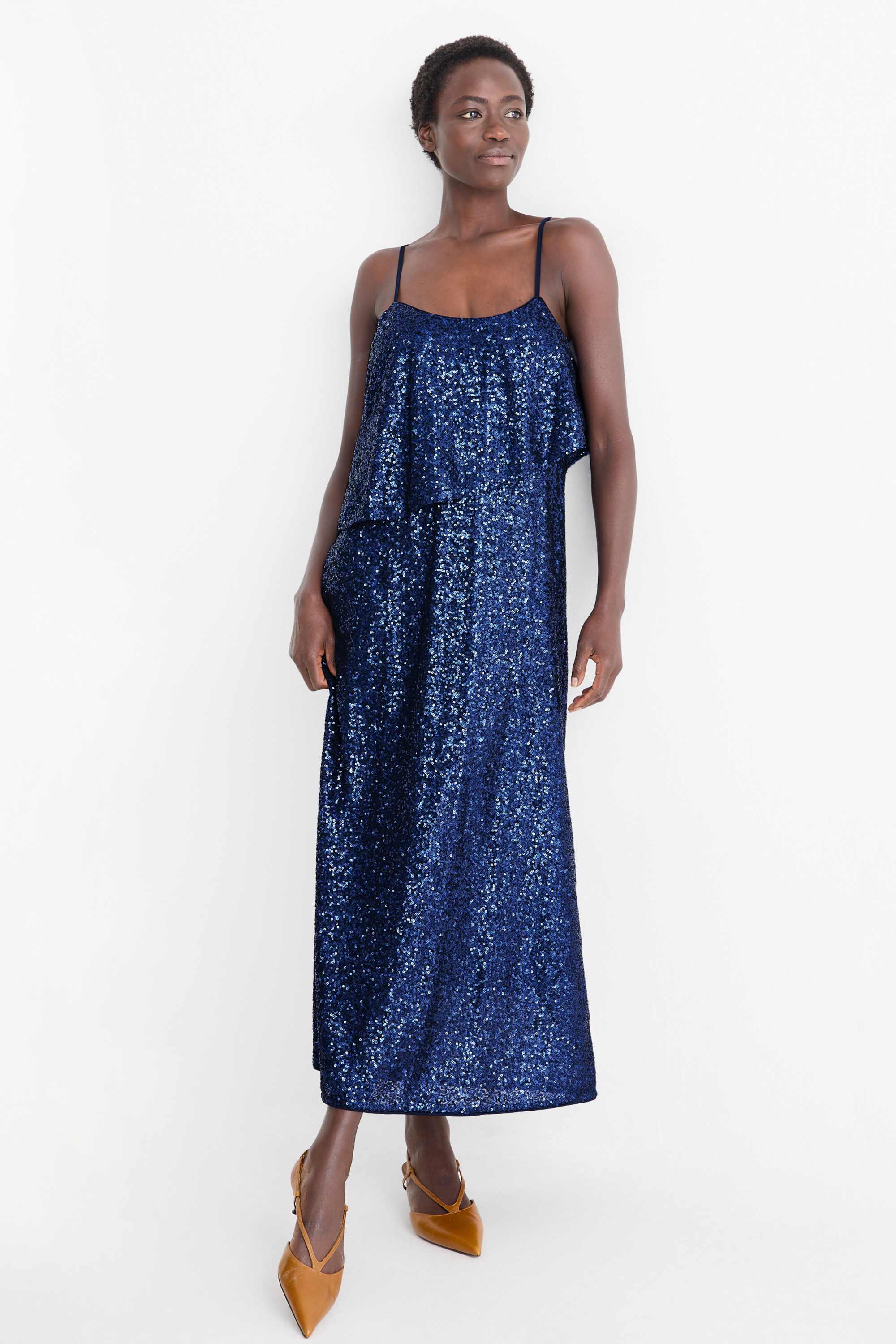 Sequin dress - straight fit dark blue
