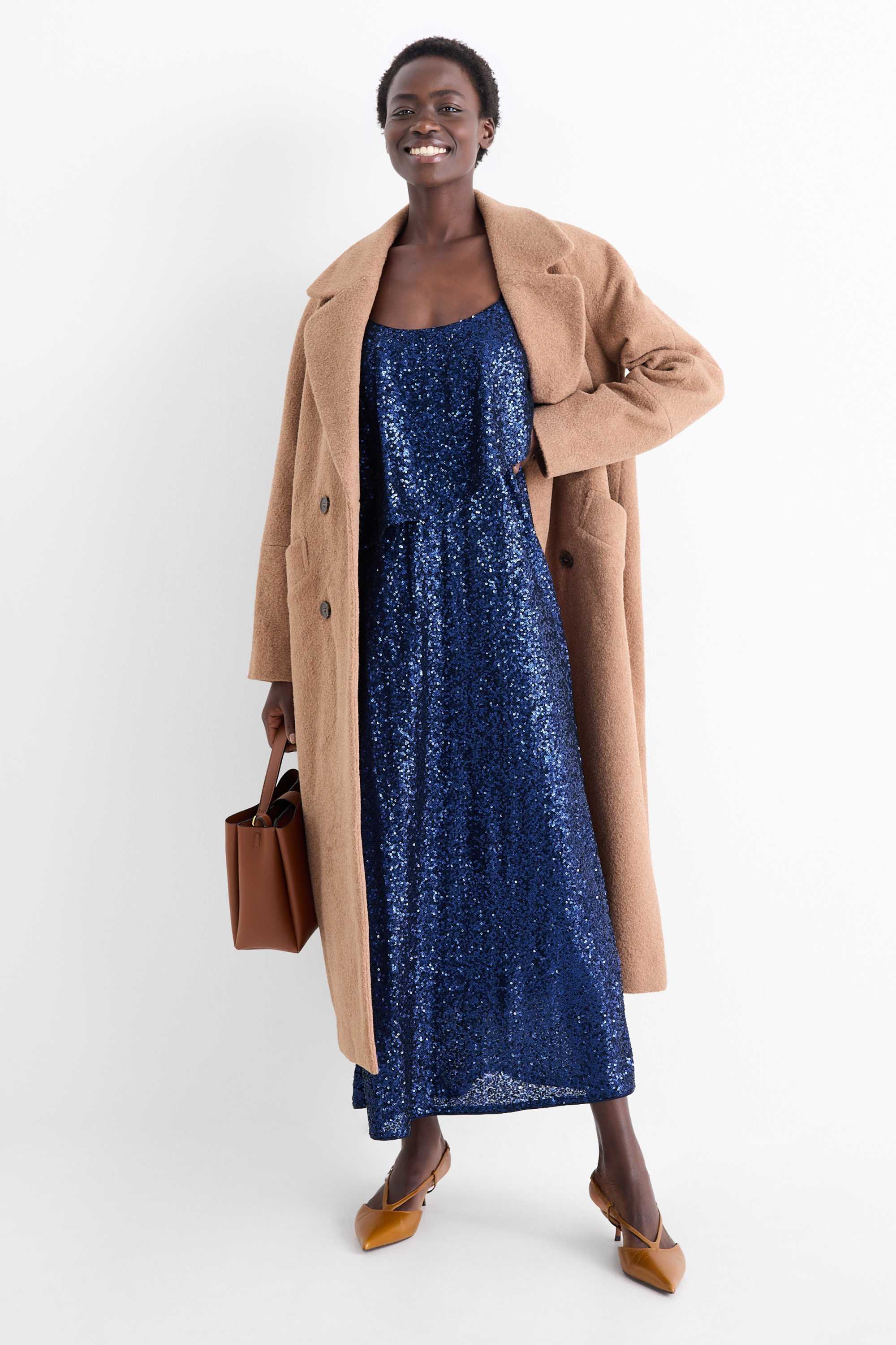 Sequin dress - straight fit dark blue