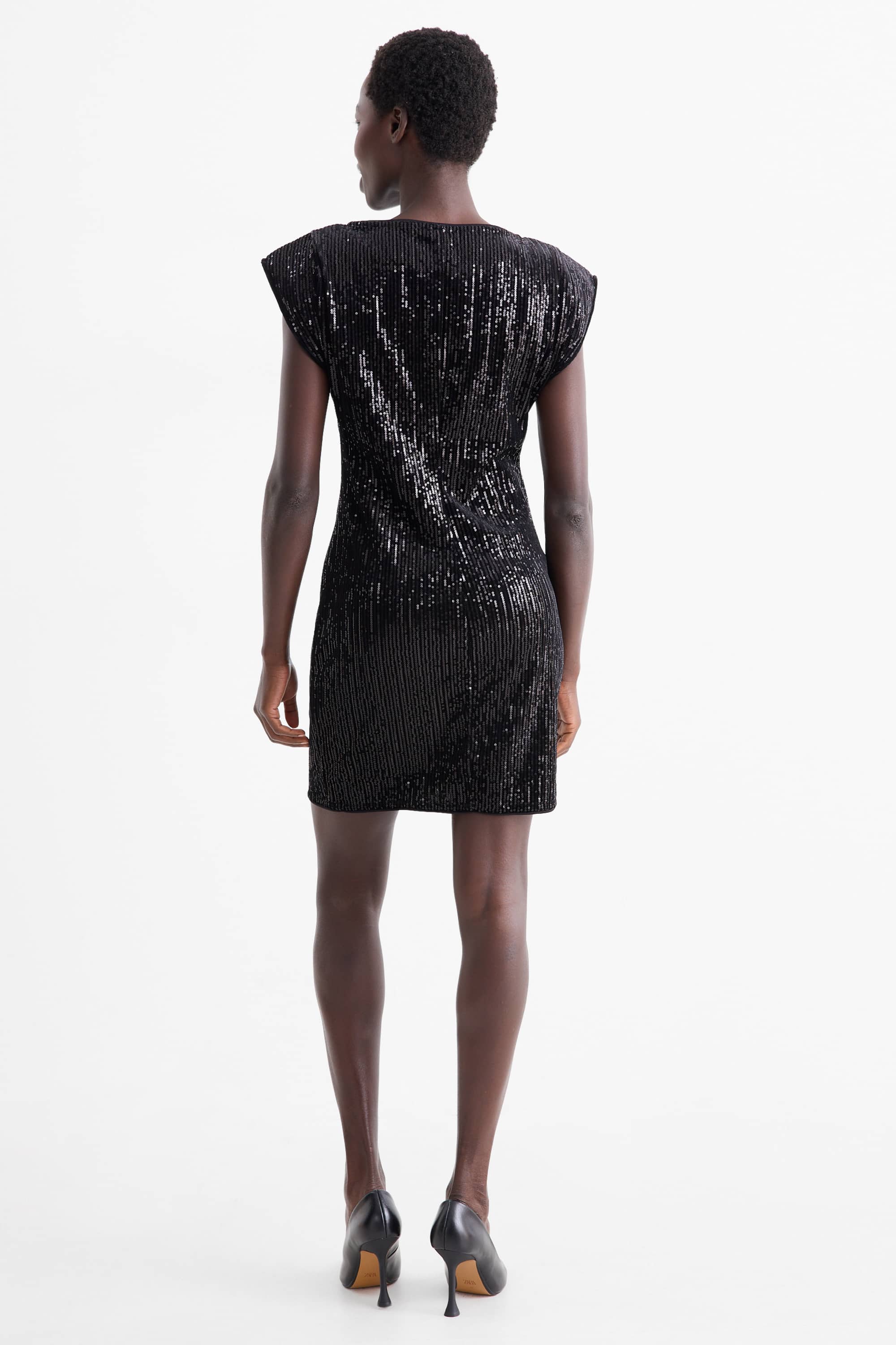 Sequin bodycon dress black