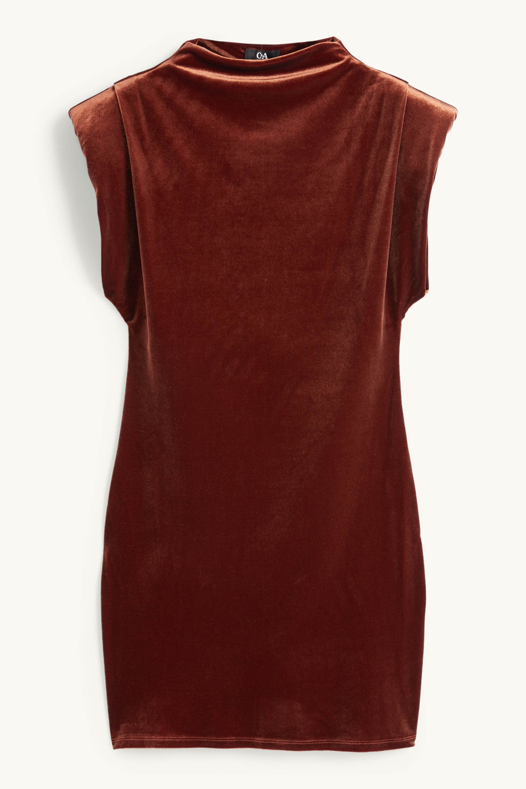 Velvet bodycon dress rust