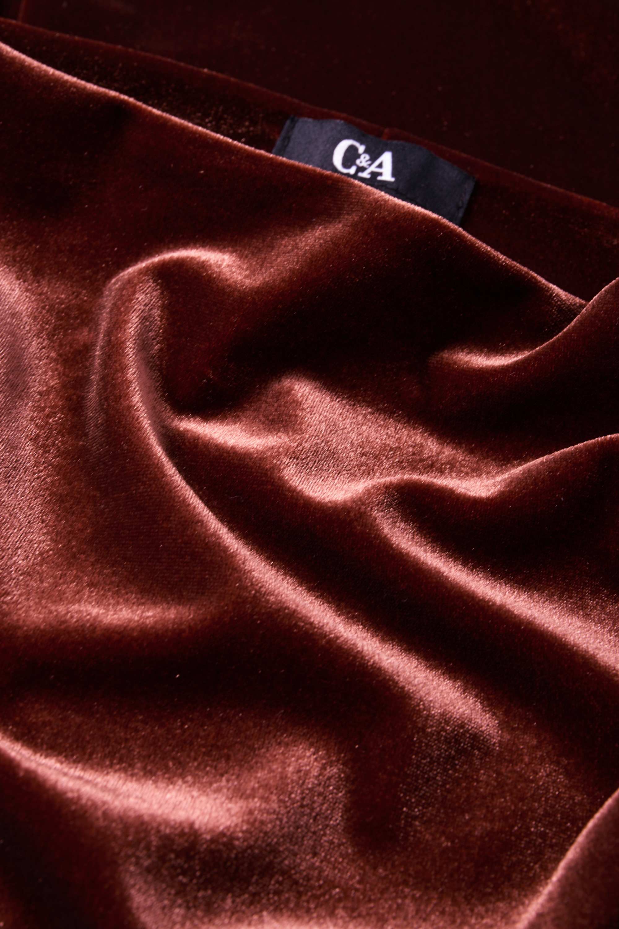 Velvet bodycon dress rust