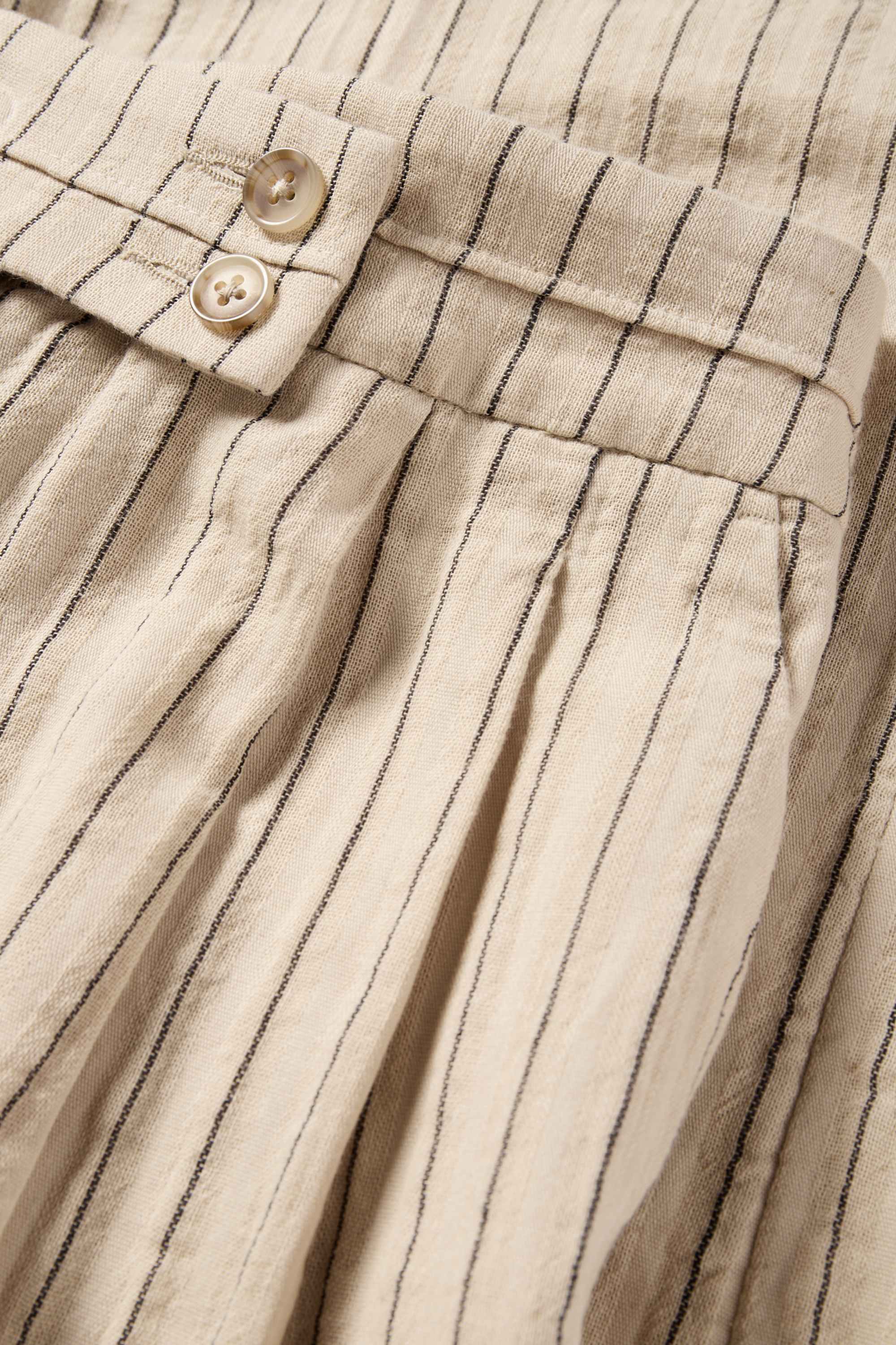 Cloth trousers - mid-rise waist - wide leg - pinstripes black / beige