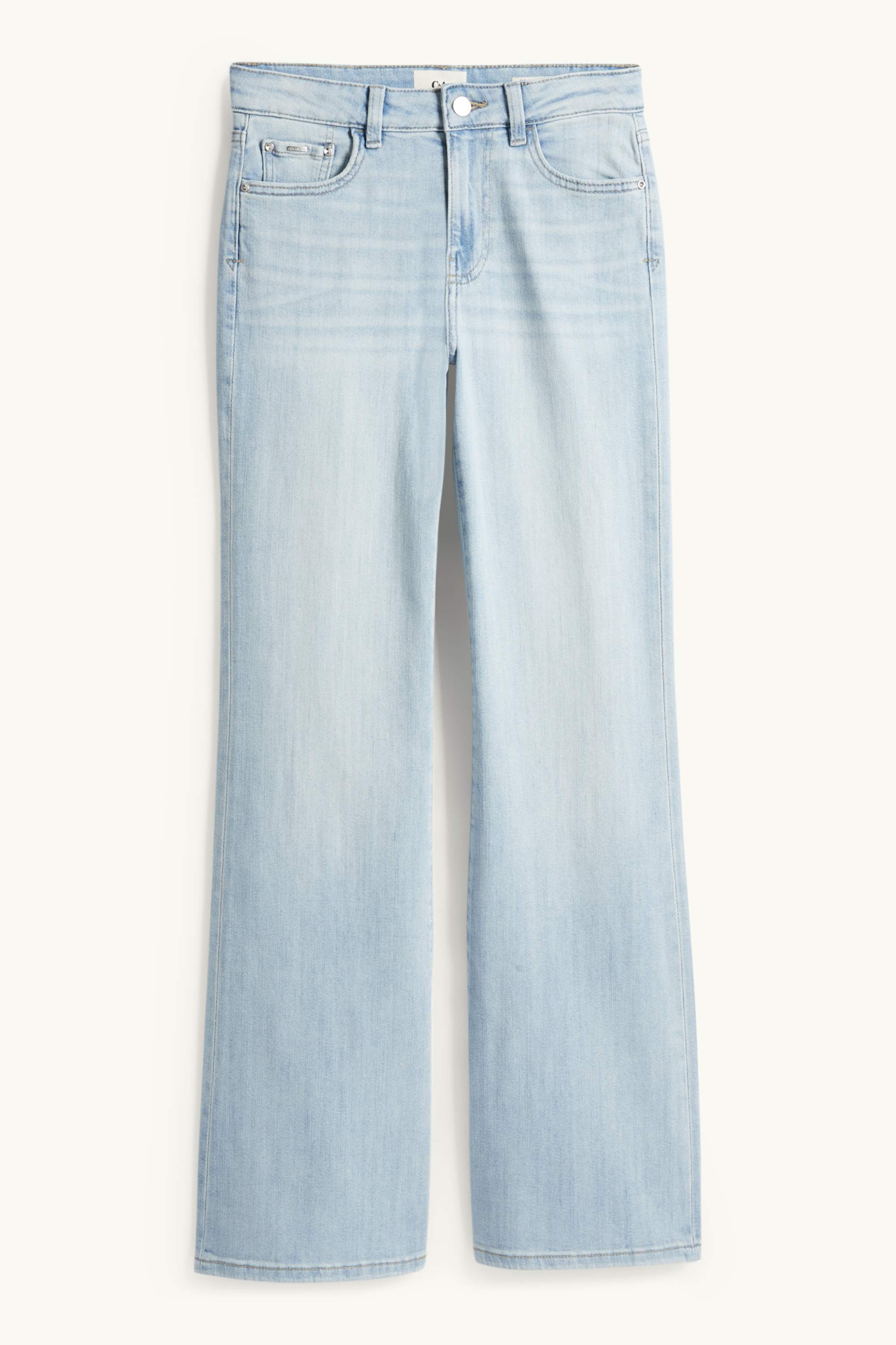 Flared jeans - mid-rise waist light blue