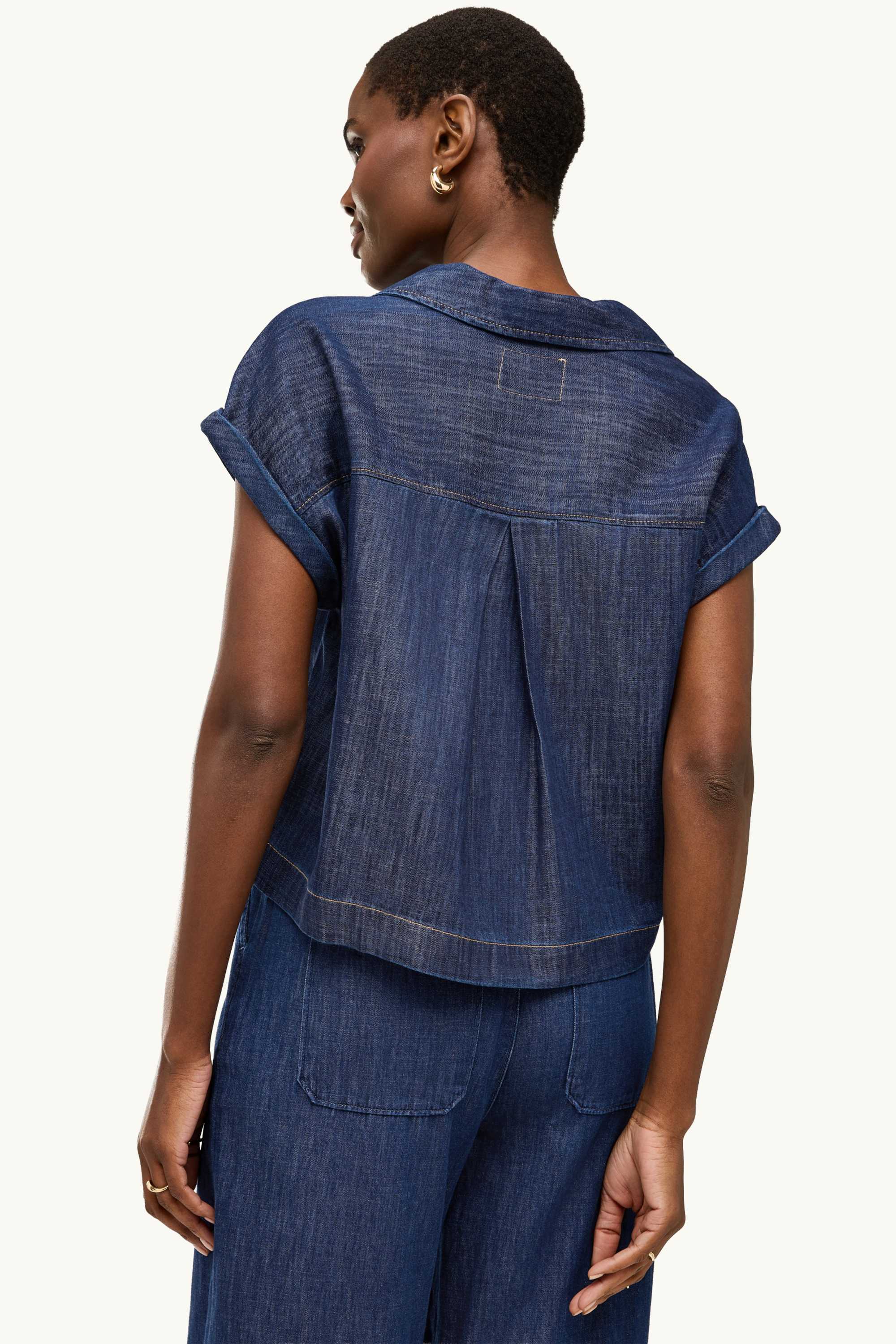 Denim blouse denim-dark blue