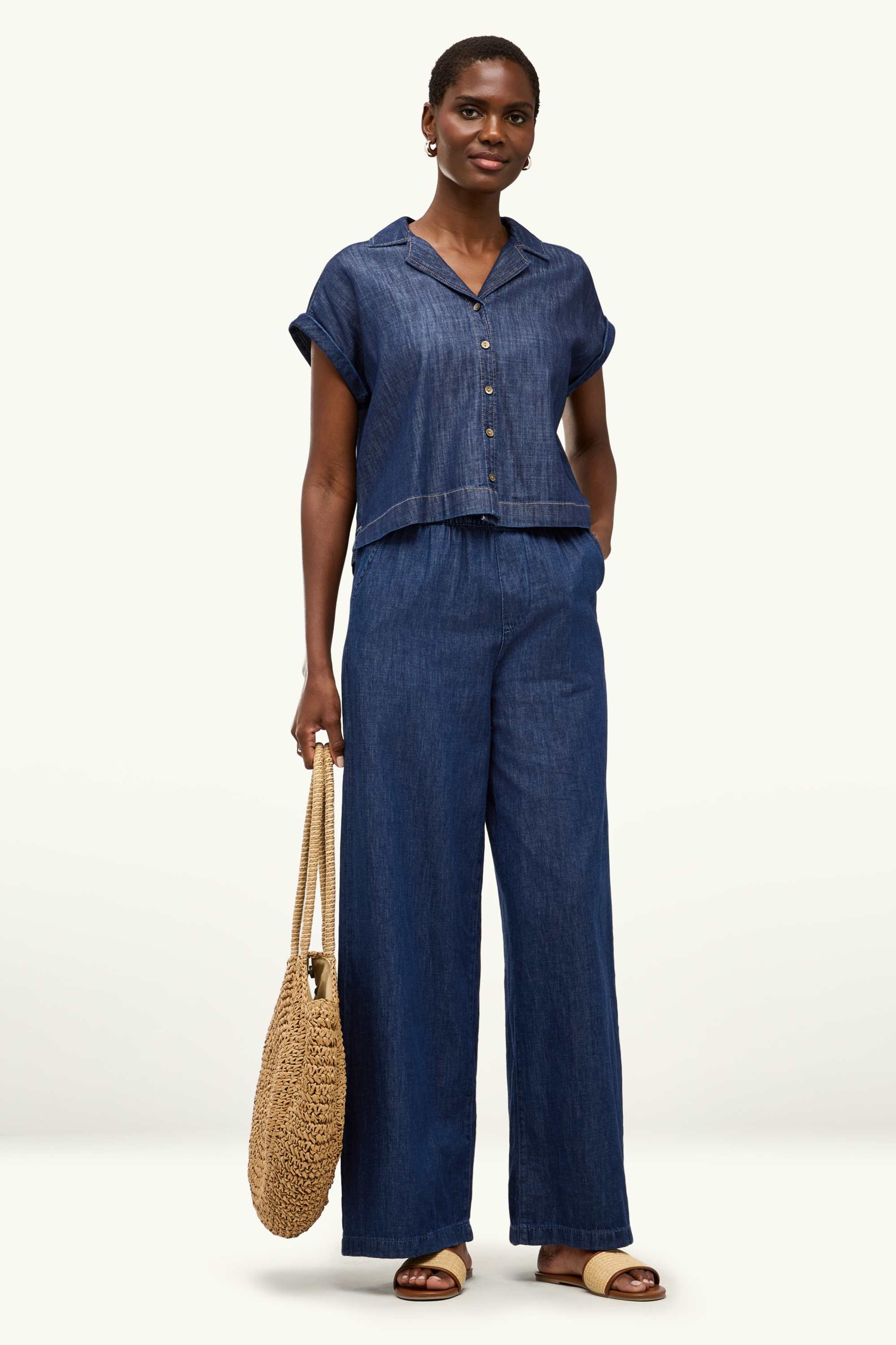 Denim blouse denim-dark blue