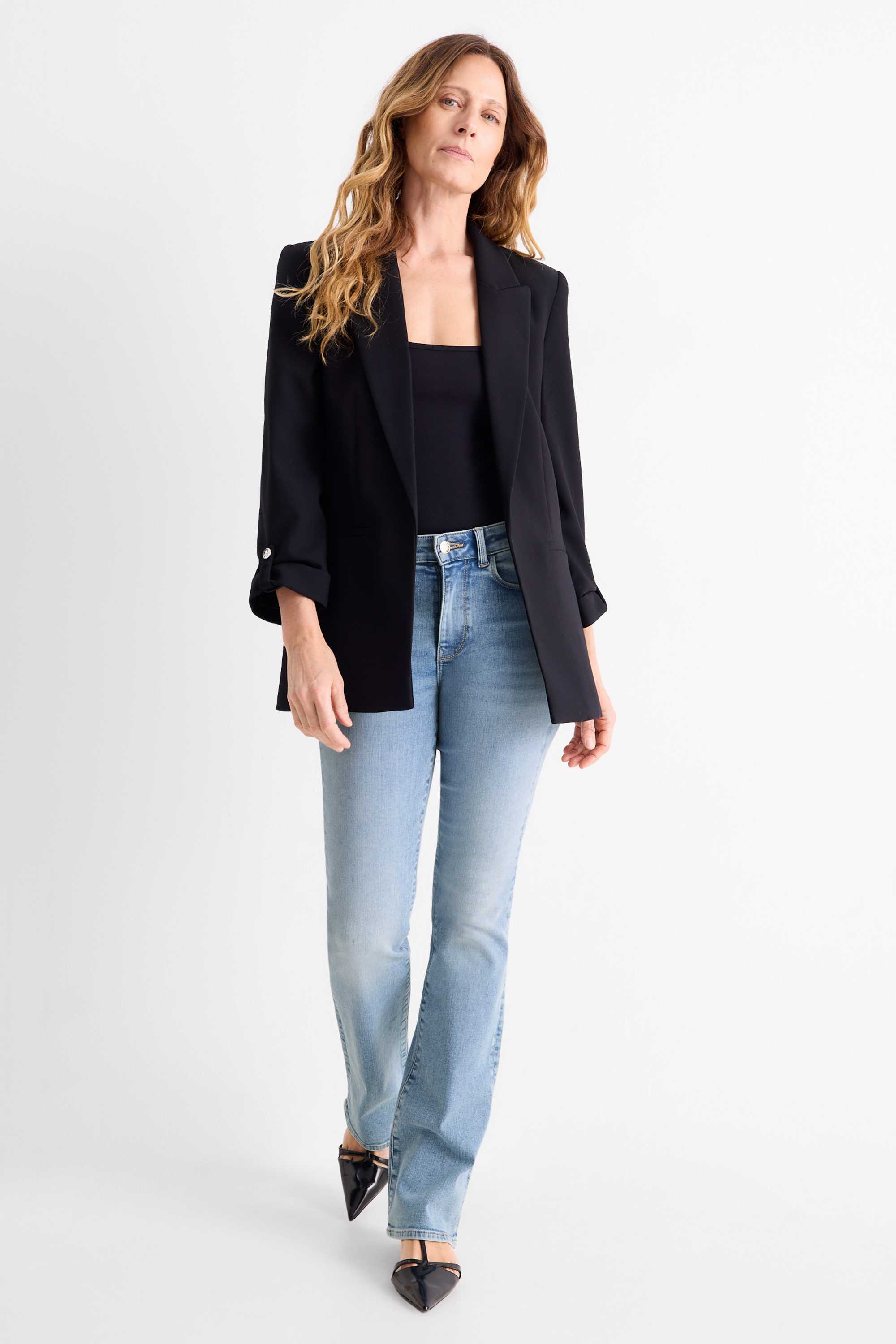 Bootcut jeans - mid-rise waist - shaping jeans - LYCRA® denim-light blue