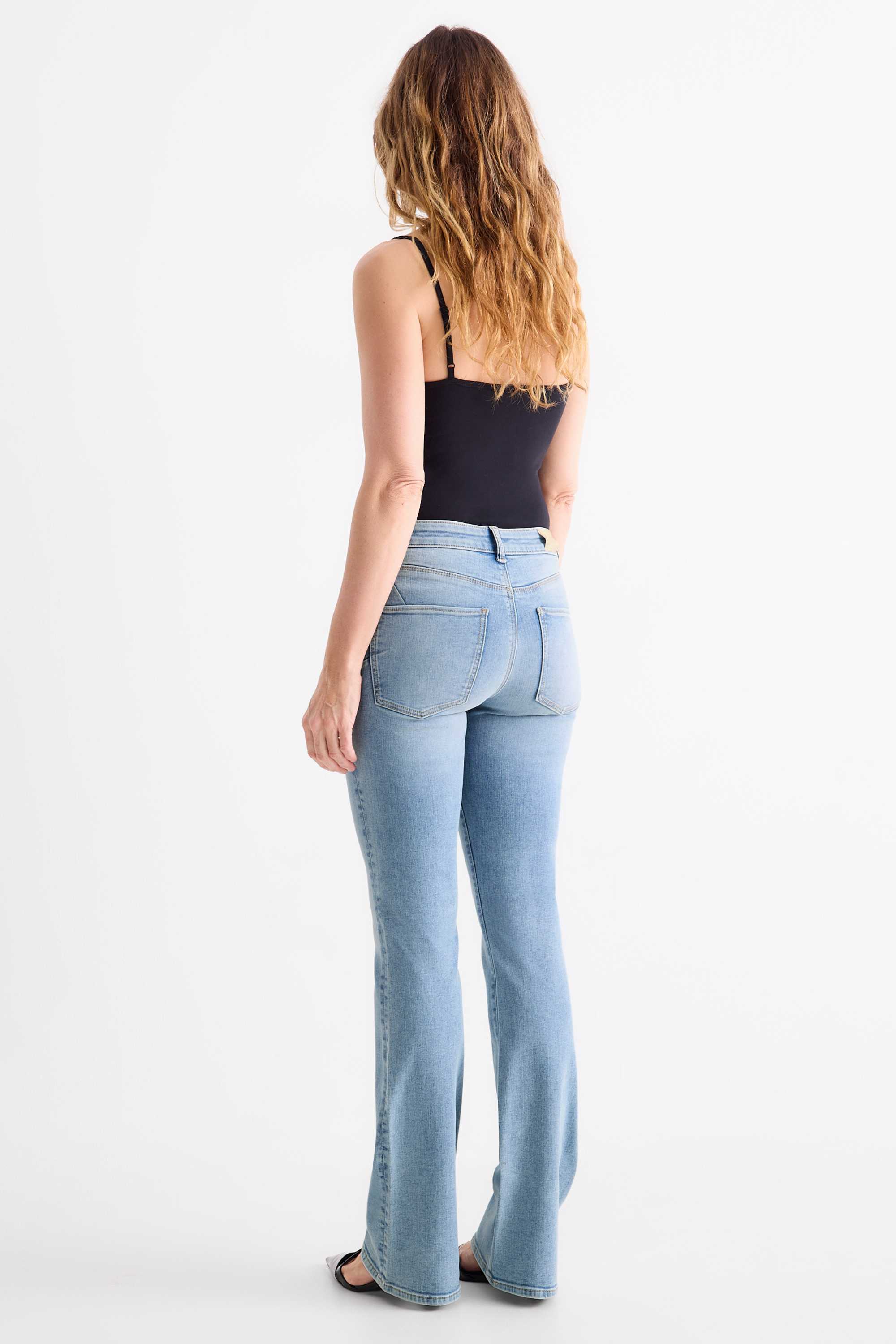 Bootcut jeans - mid-rise waist - shaping jeans - LYCRA® denim-light blue