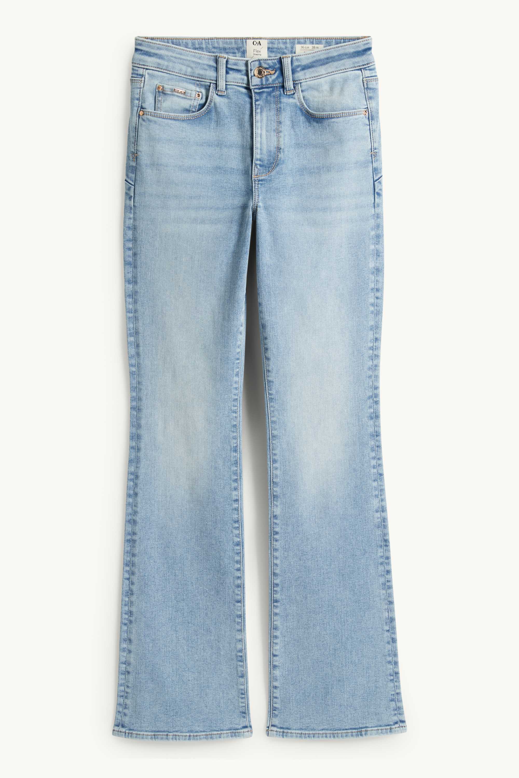 Bootcut jeans - mid-rise waist - shaping jeans - LYCRA® denim-light blue