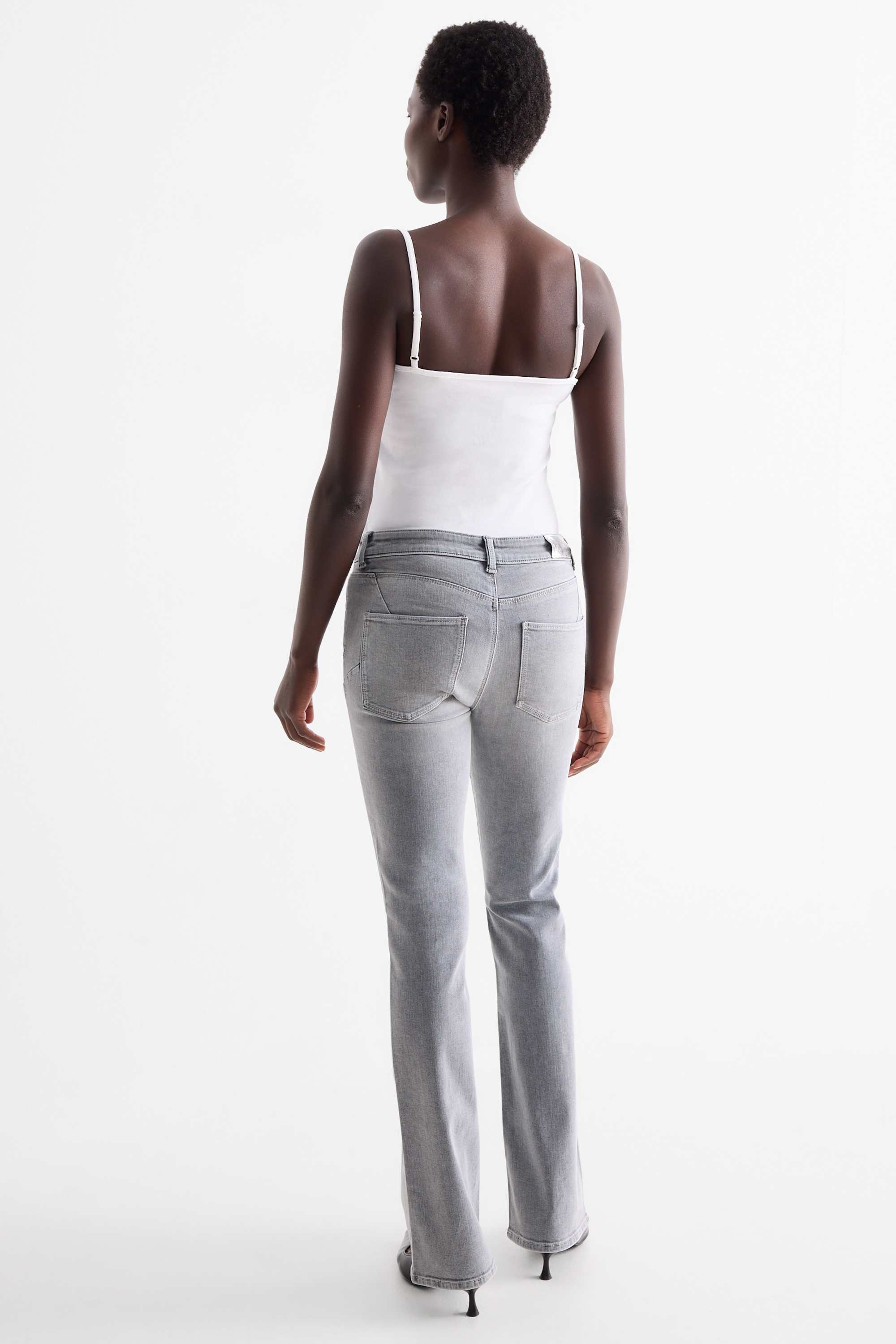 Bootcut jeans - mid-rise waist - shaping jeans - LYCRA® denim-light gray