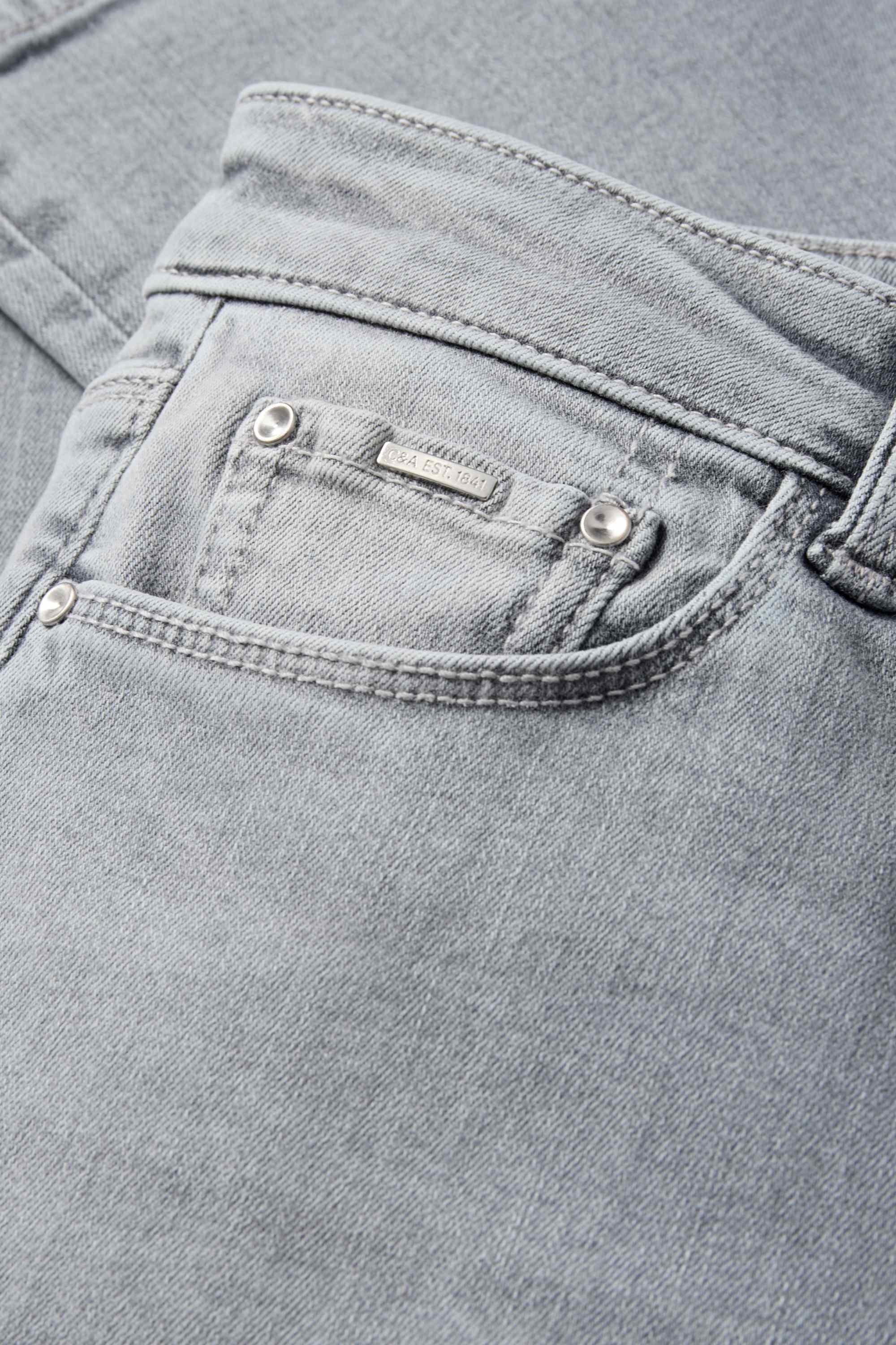 Bootcut jeans - mid-rise waist - shaping jeans - LYCRA® denim-light gray