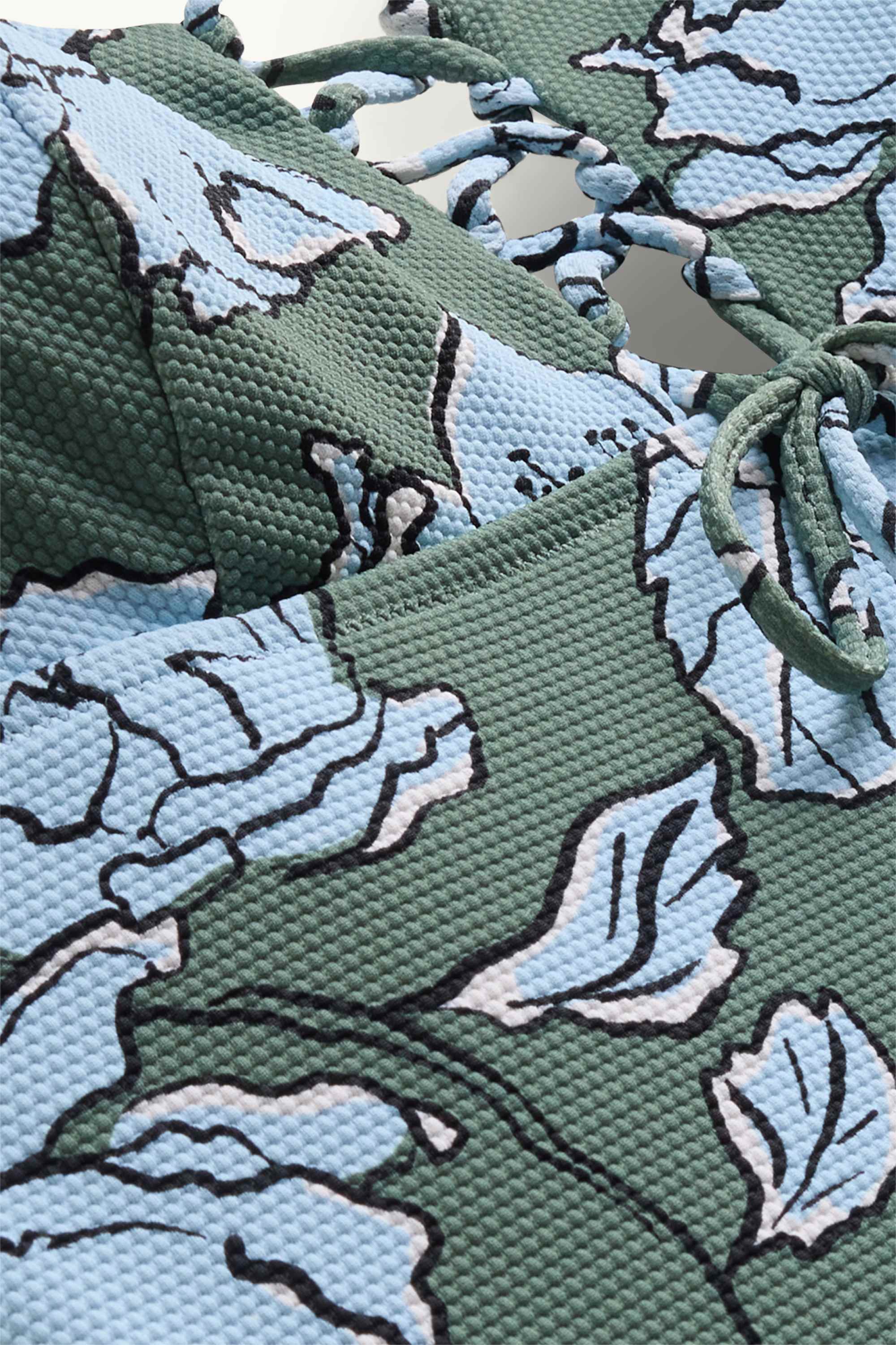 Swimsuit - padded - LYCRA® - floral - textured green