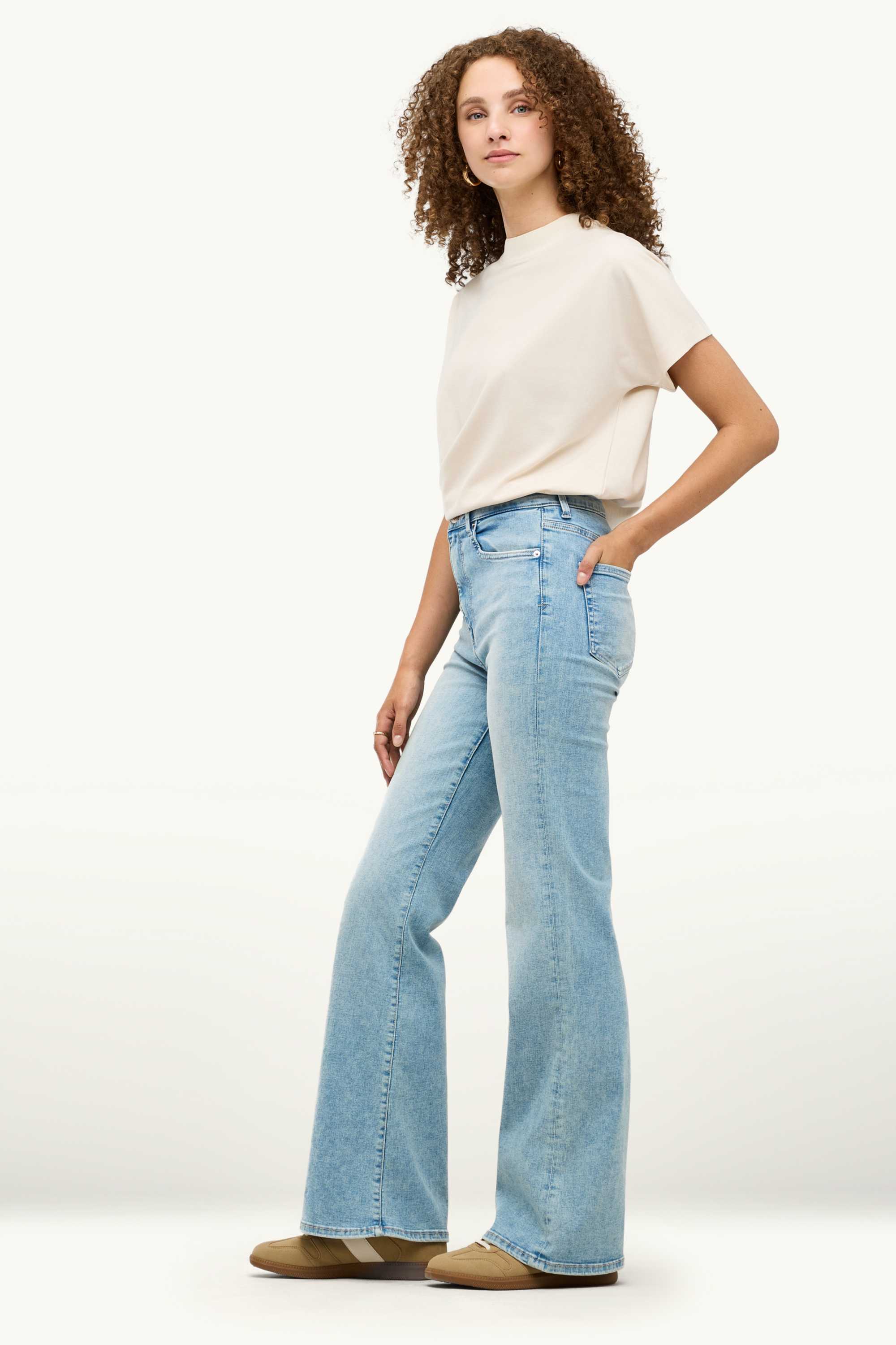 Flared jeans - high waist - LYCRA® denim-light blue