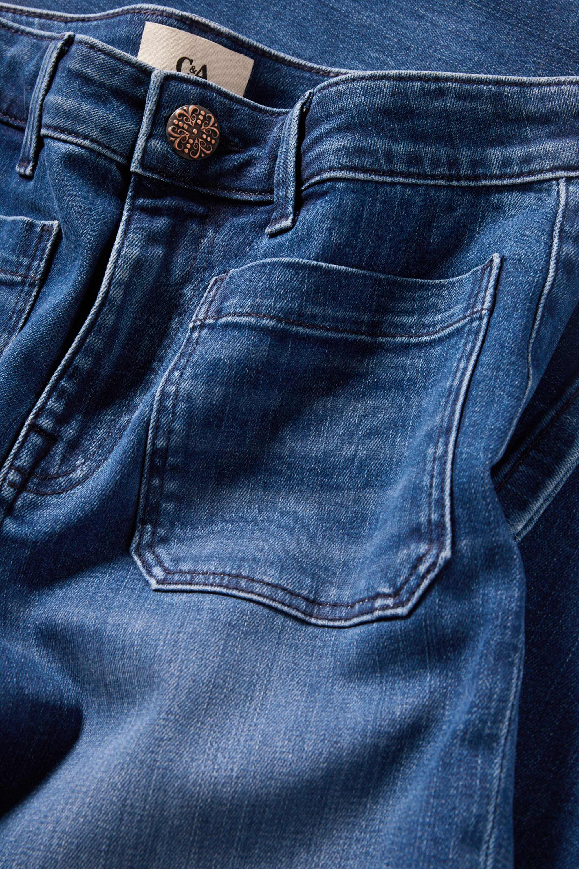 Flared jeans - mid-rise waist blue