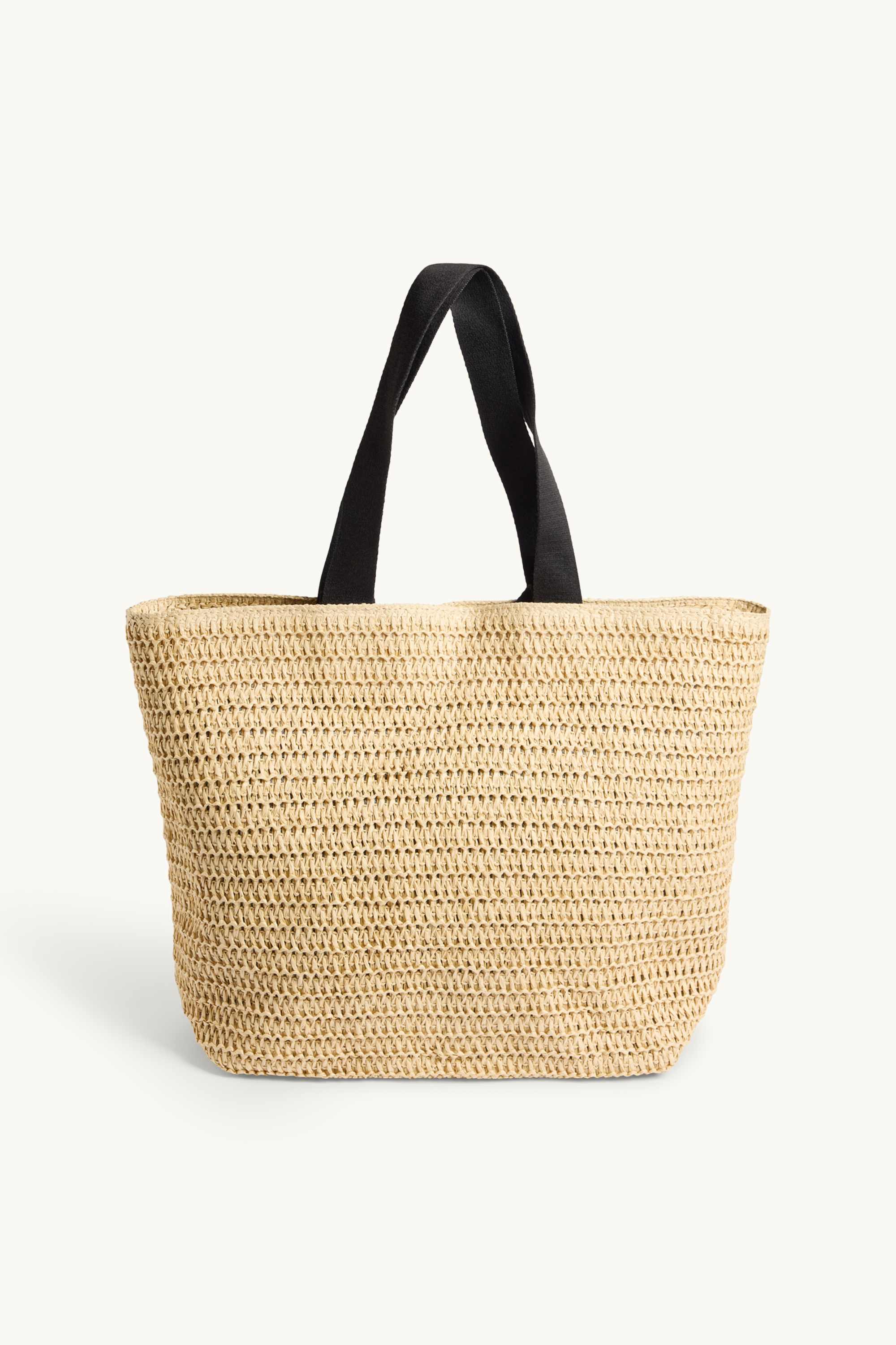 Large straw shopper beige
