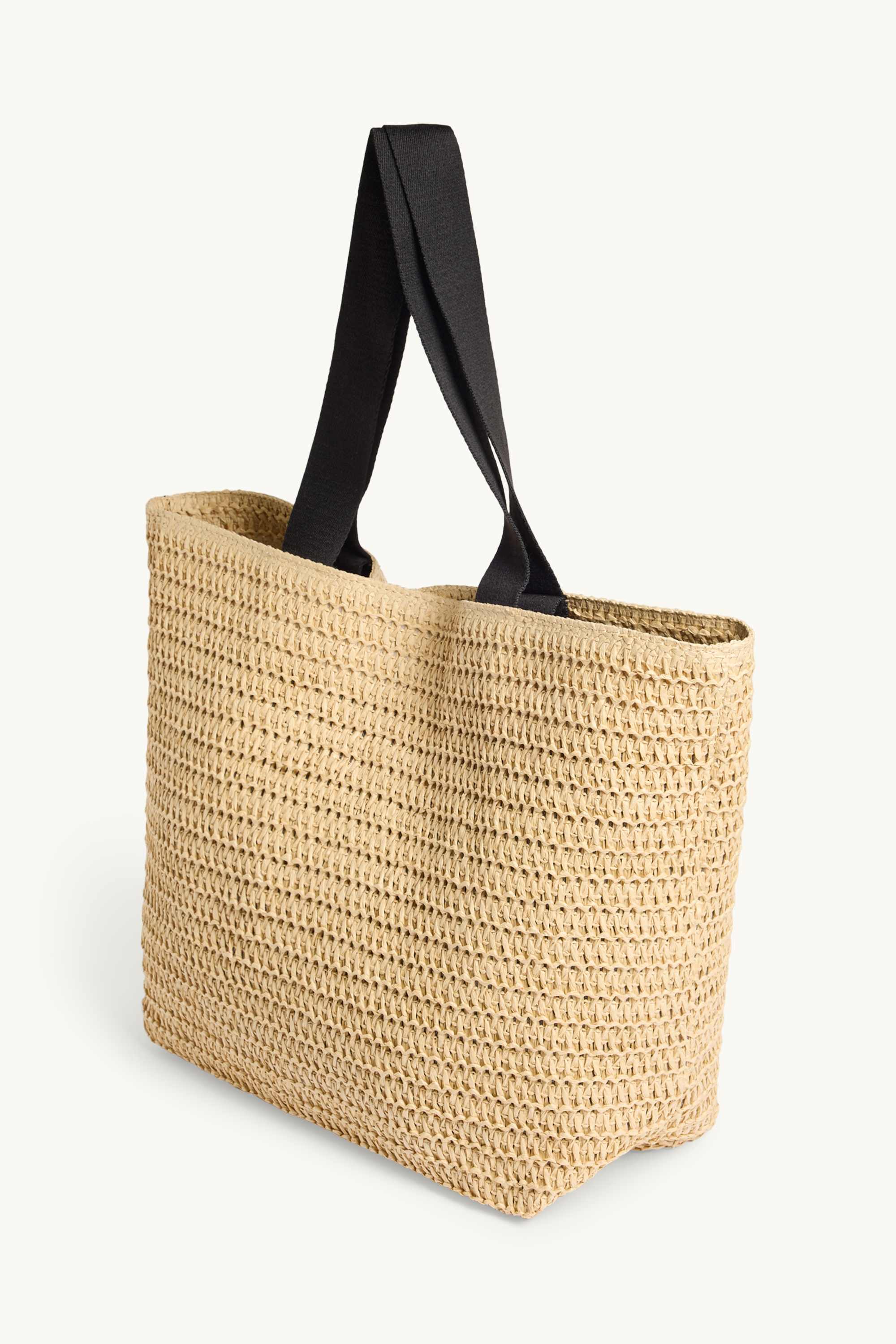 Large straw shopper beige