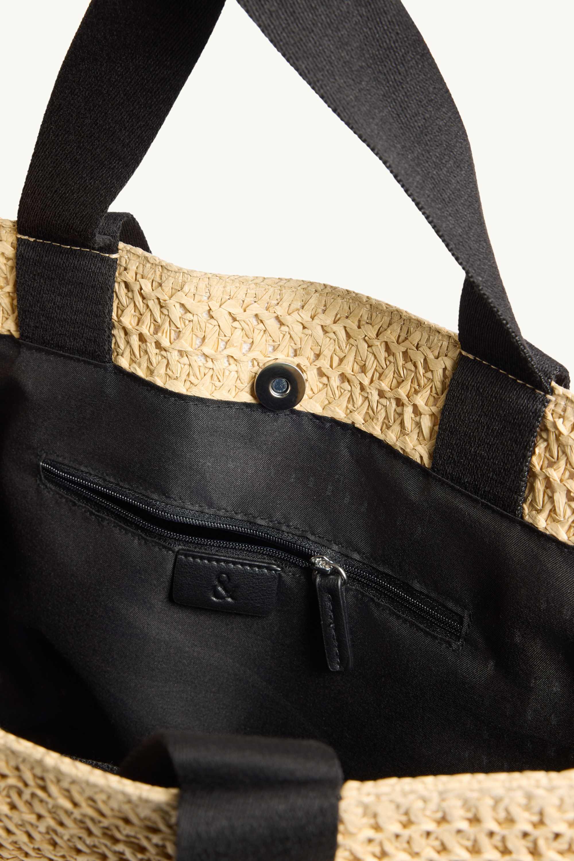 Large straw shopper beige