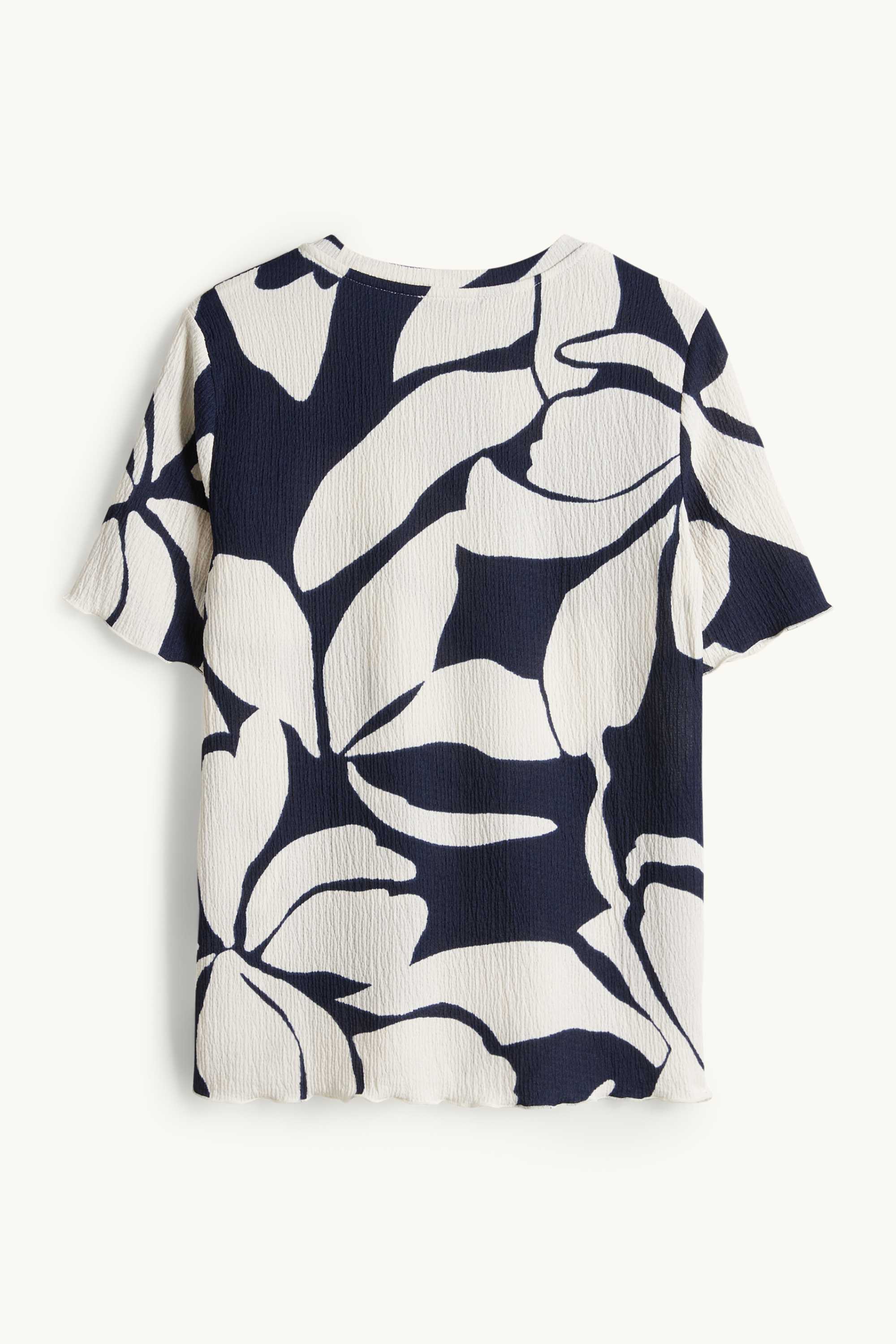 T-shirt - regular fit - floral dark blue / creme white