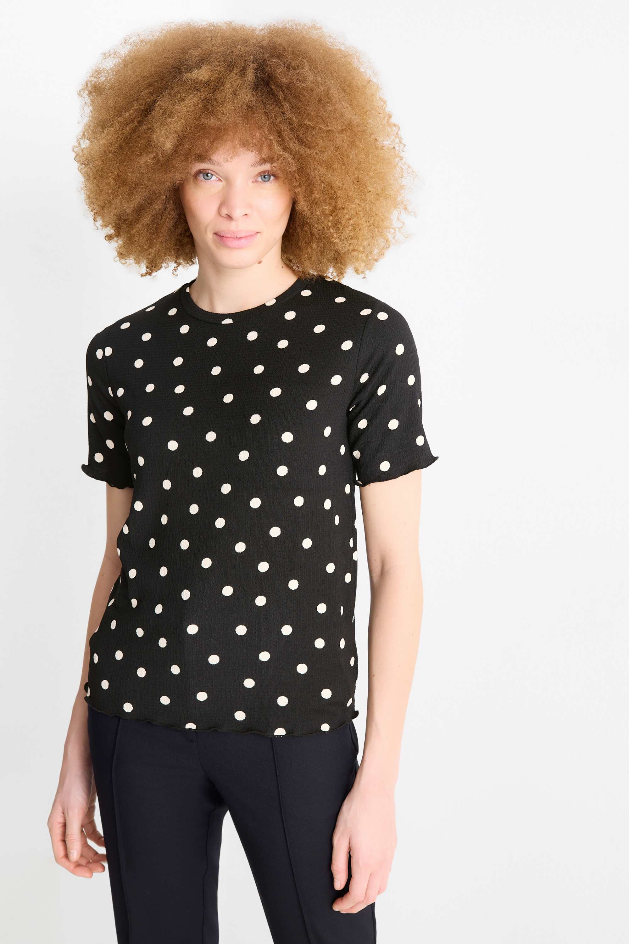 T-shirt - regular fit - polka dot black