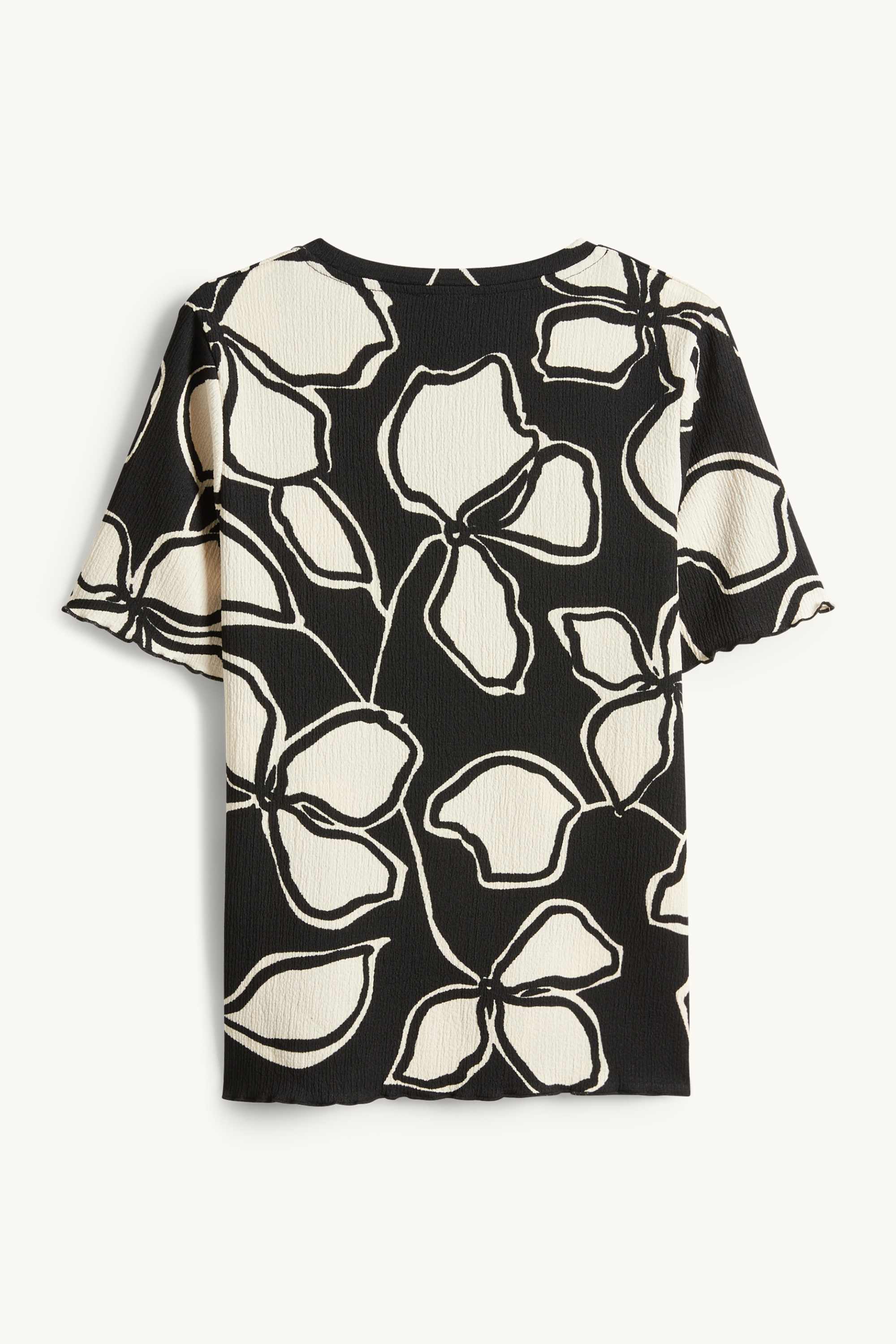 T-shirt - regular fit - floral black / beige (1)