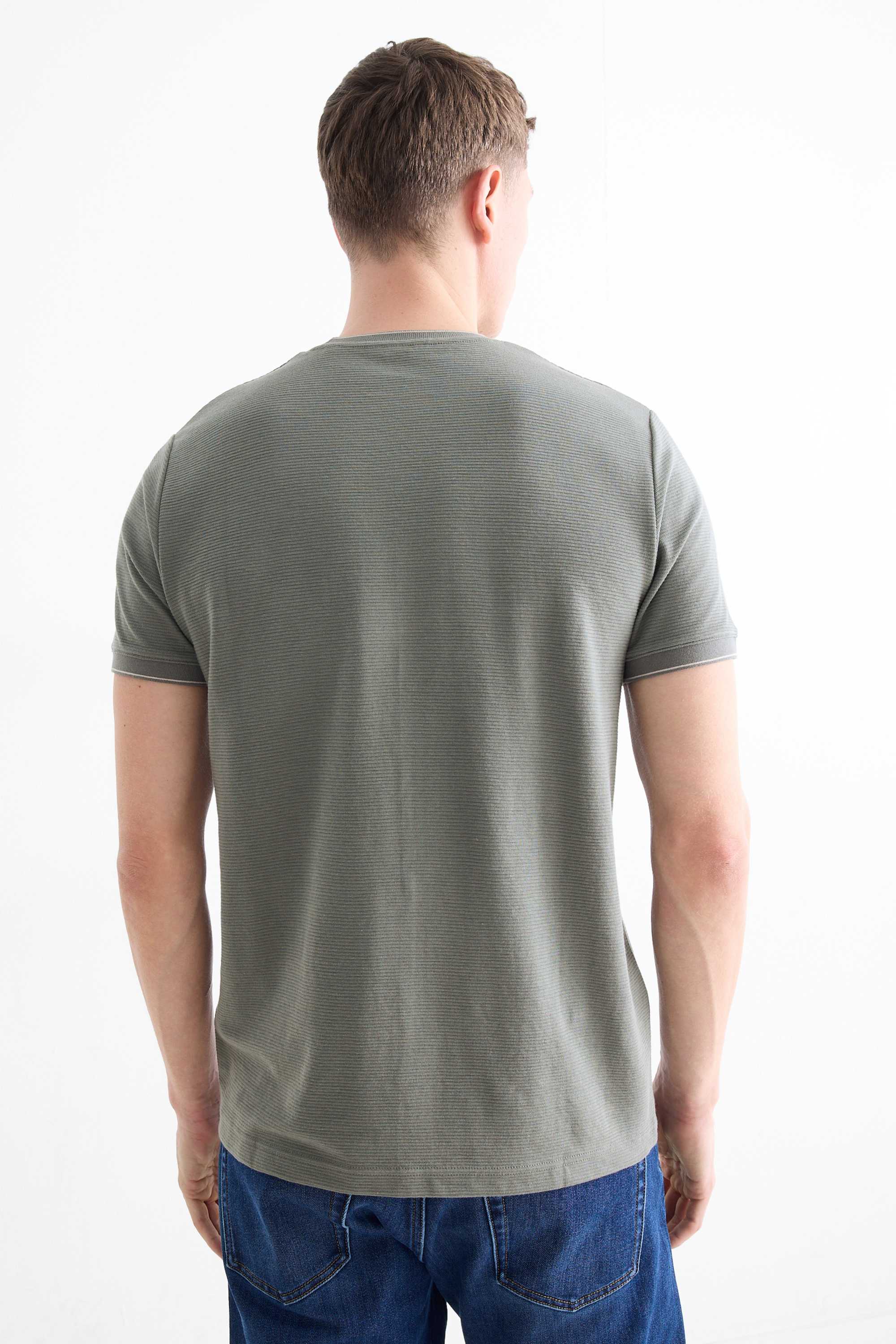 T-shirt - regular fit - textured khaki