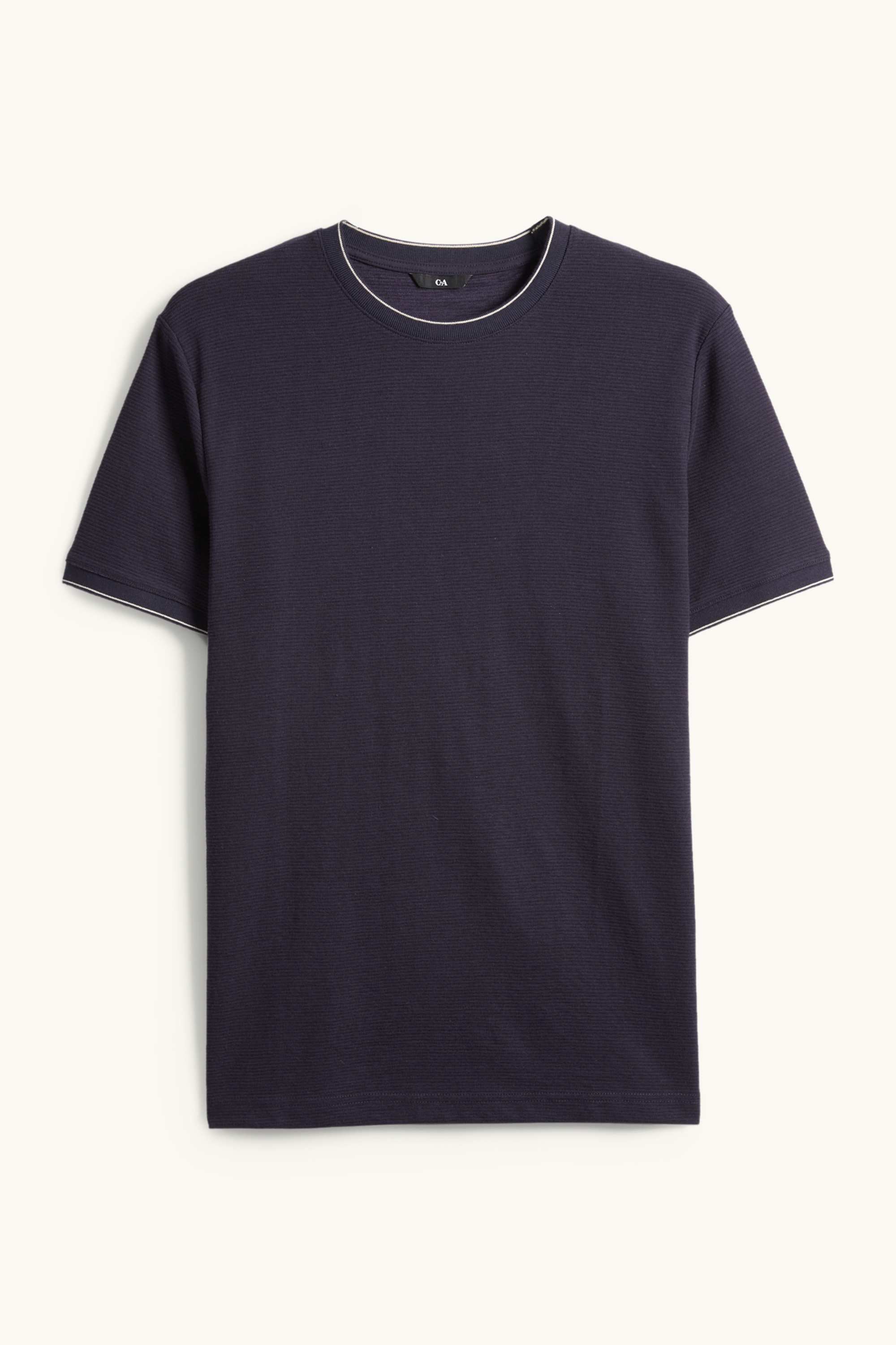 T-shirt - regular fit - textured dark blue