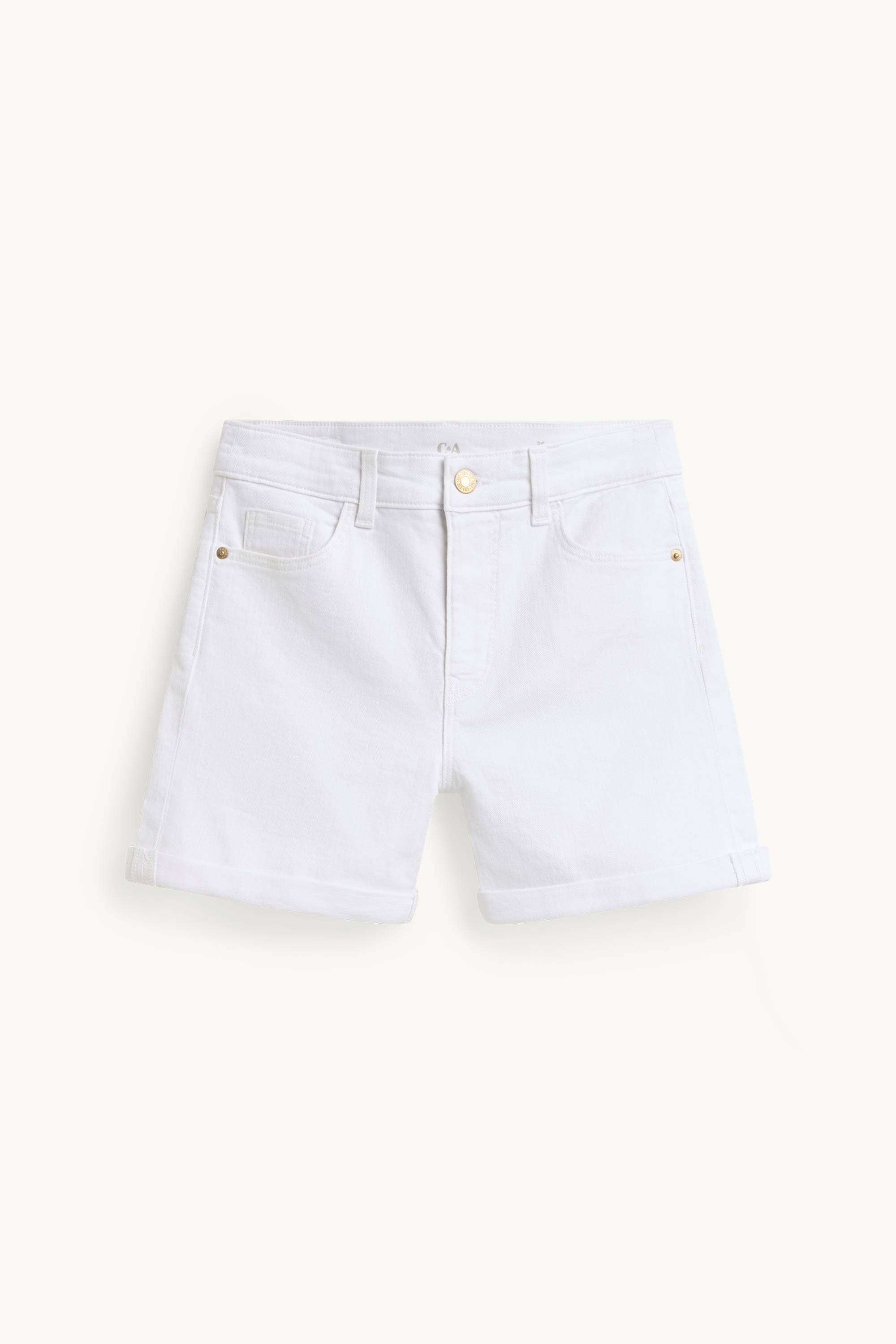 Denim shorts - mid-rise waist white