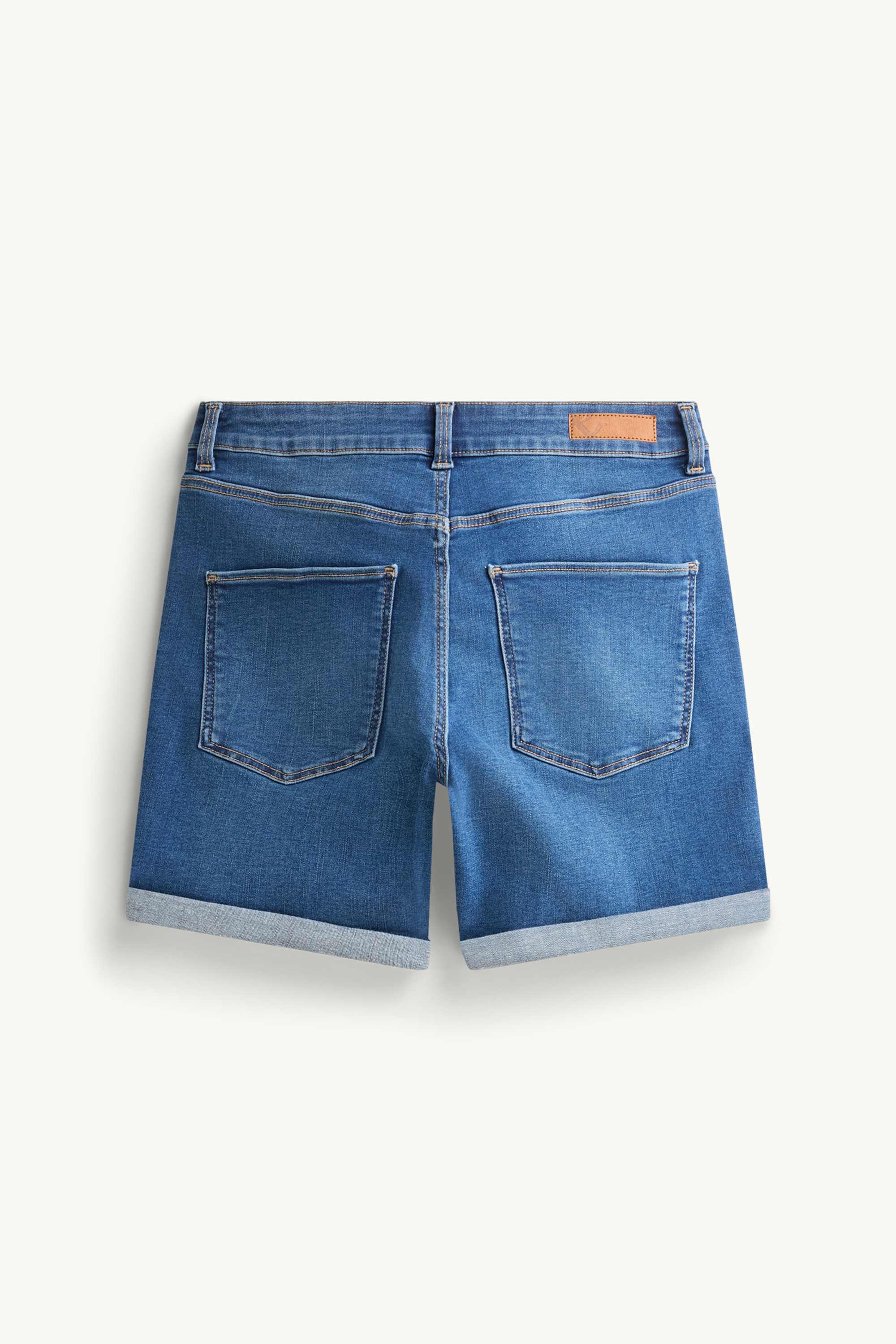 Denim shorts - mid-rise waist - LYCRA® blue